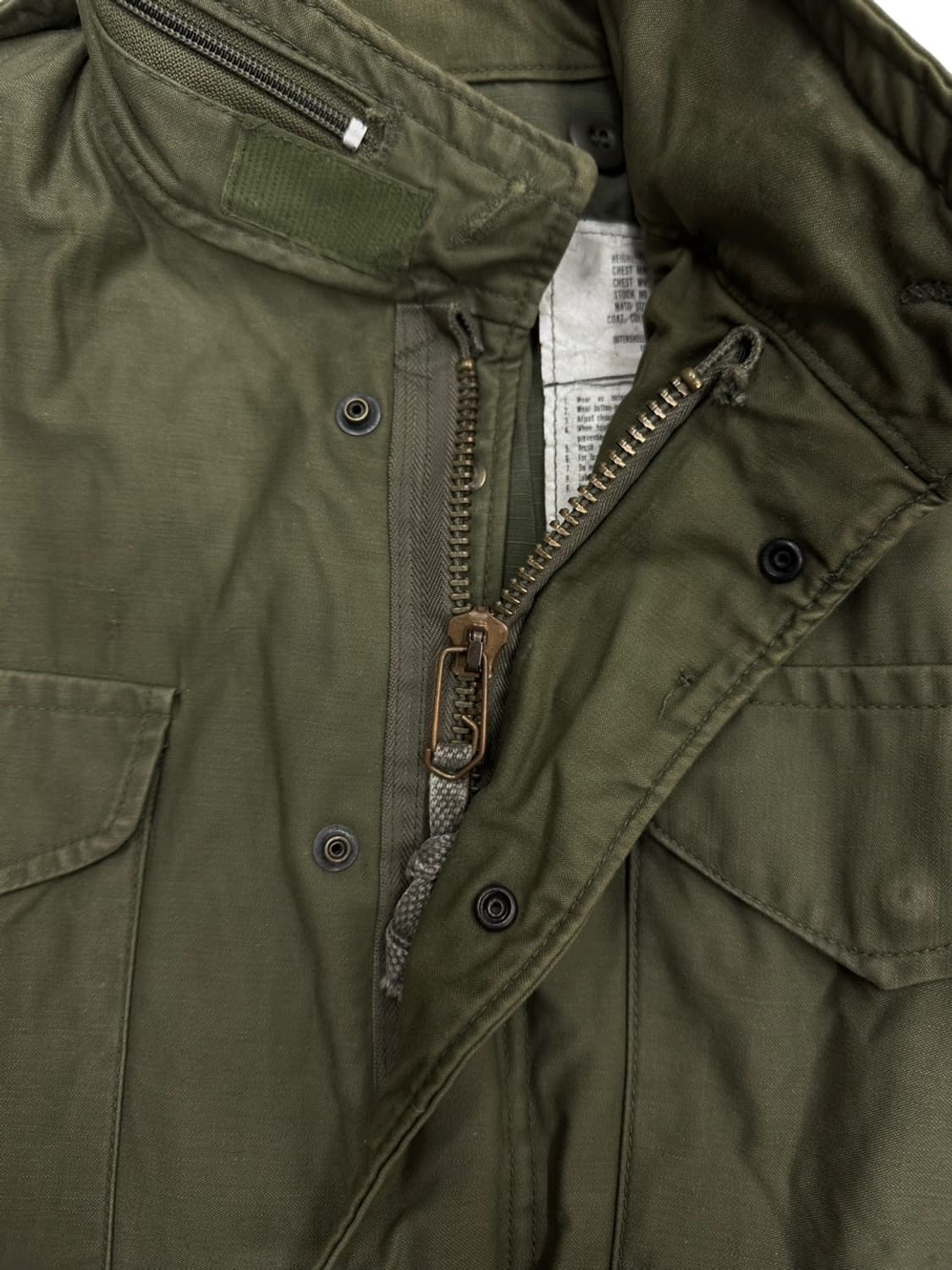 80년대 OG M65 밀리터리 필드자켓 카키 (S~L) 상품이미지3
