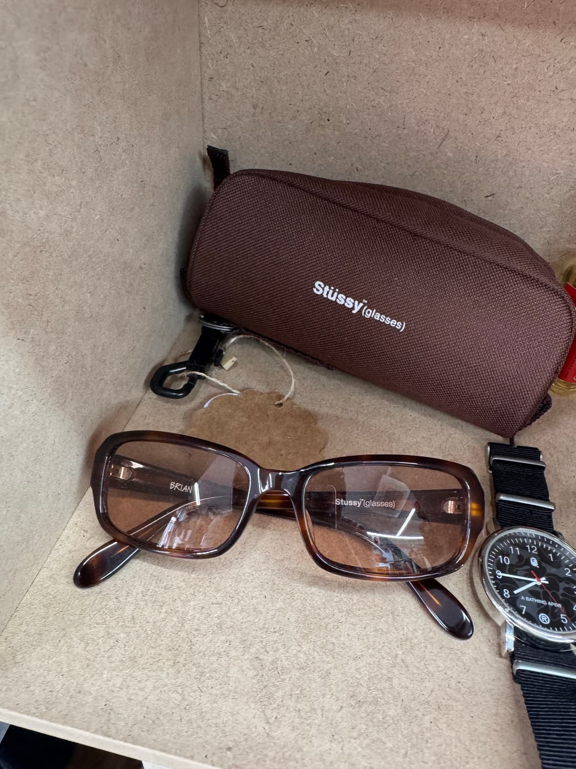 stussy brian 브라이언  선글라스 무늬 보관함 포함 상품이미지1