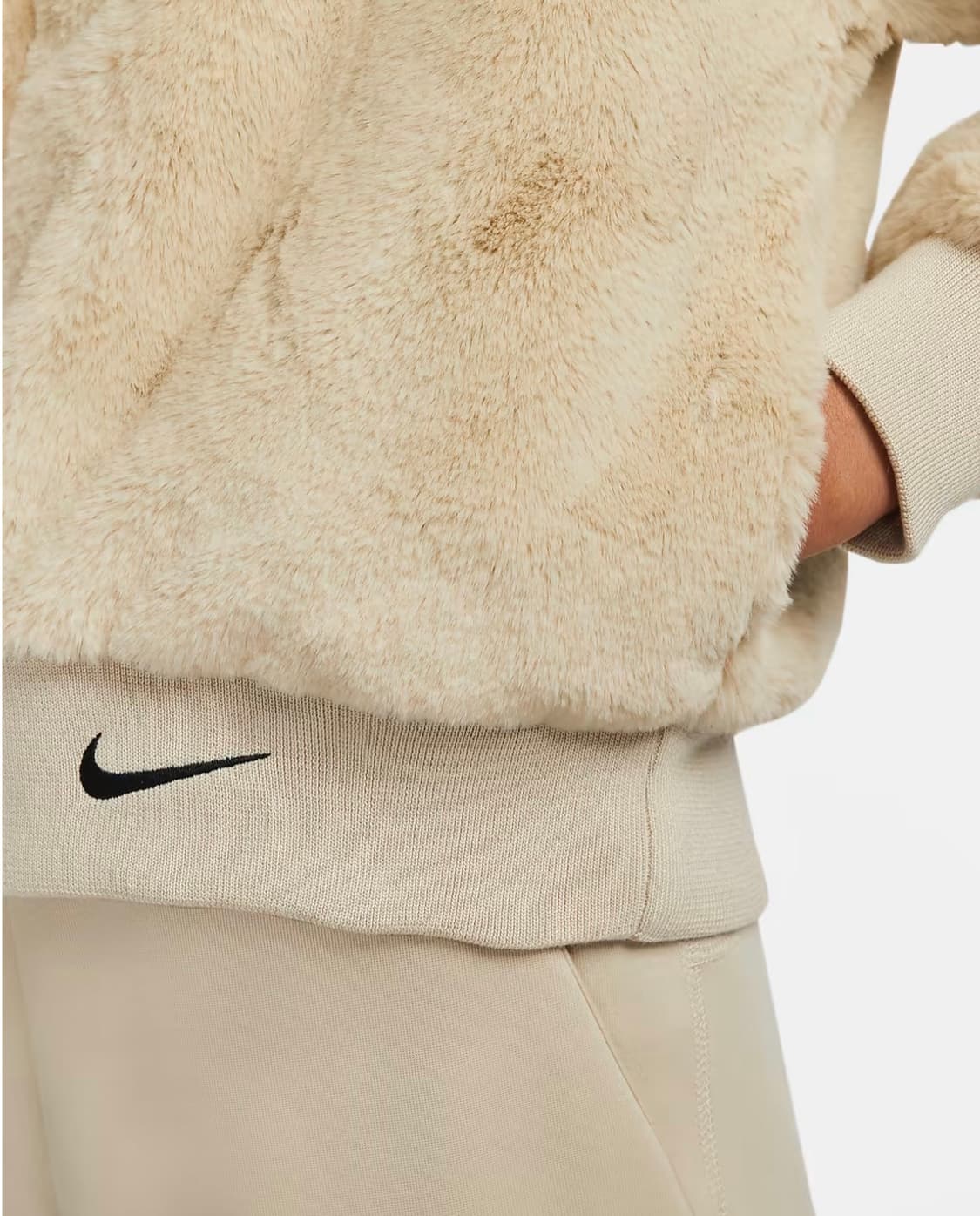 나이키 에센셜 포우 퍼자켓 베이지 스우시털후드집업후리스NSW아이보리브라운 상품이미지4