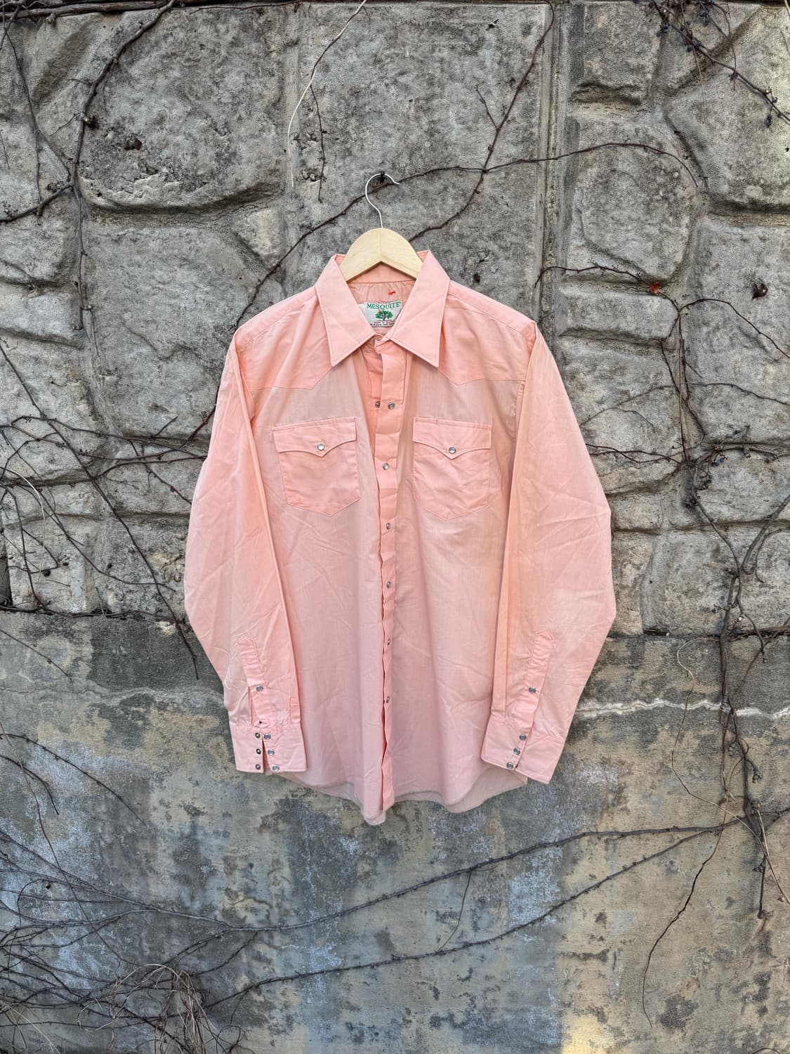 70s mesquite usa 빈티지 커스텀 웨스턴 셔츠 핑크 상품이미지1