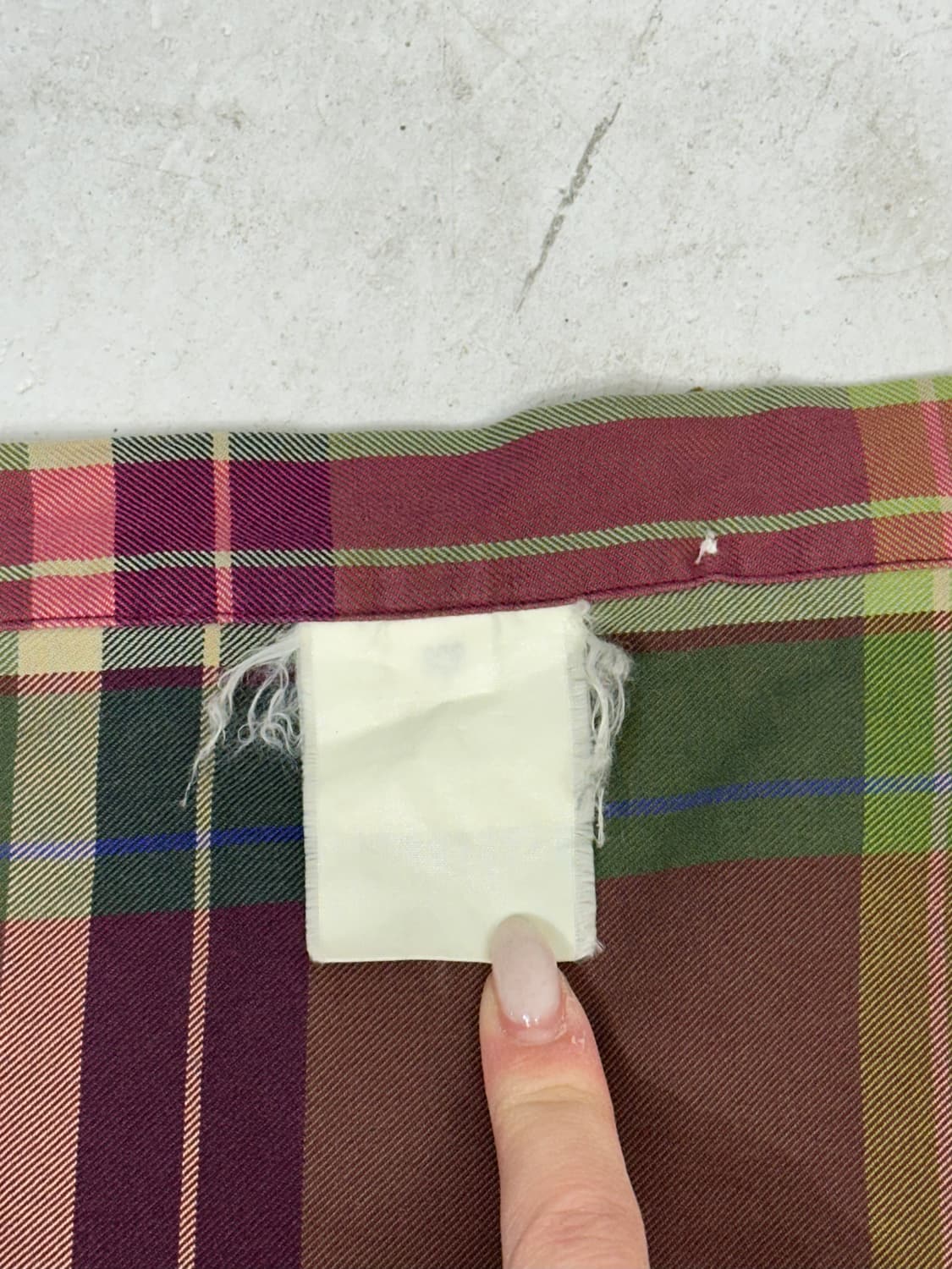 90s 폴로 올리브 그린 체크 클래식핏 셔츠 L 상품이미지7