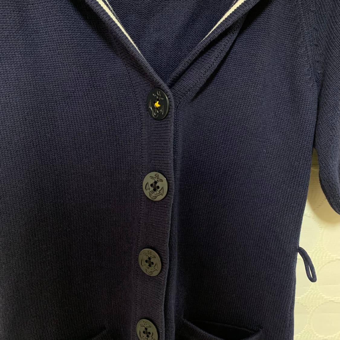 polo Ralph Lauren 오부 퍼프소매 네이비 후드 니트 가디건 상품이미지7