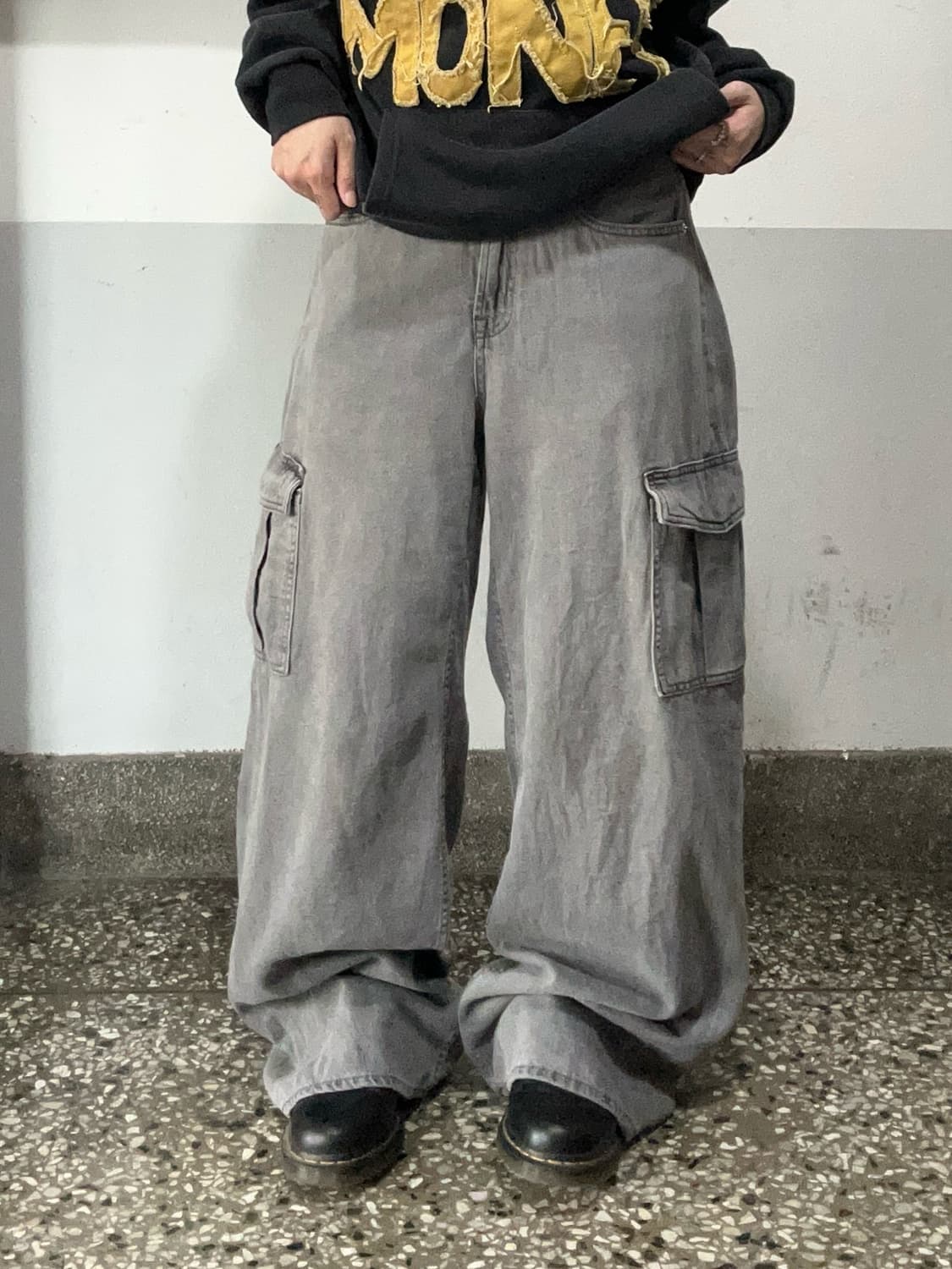 90s GAP 흑청 카고 와이드 팬츠 상품이미지1