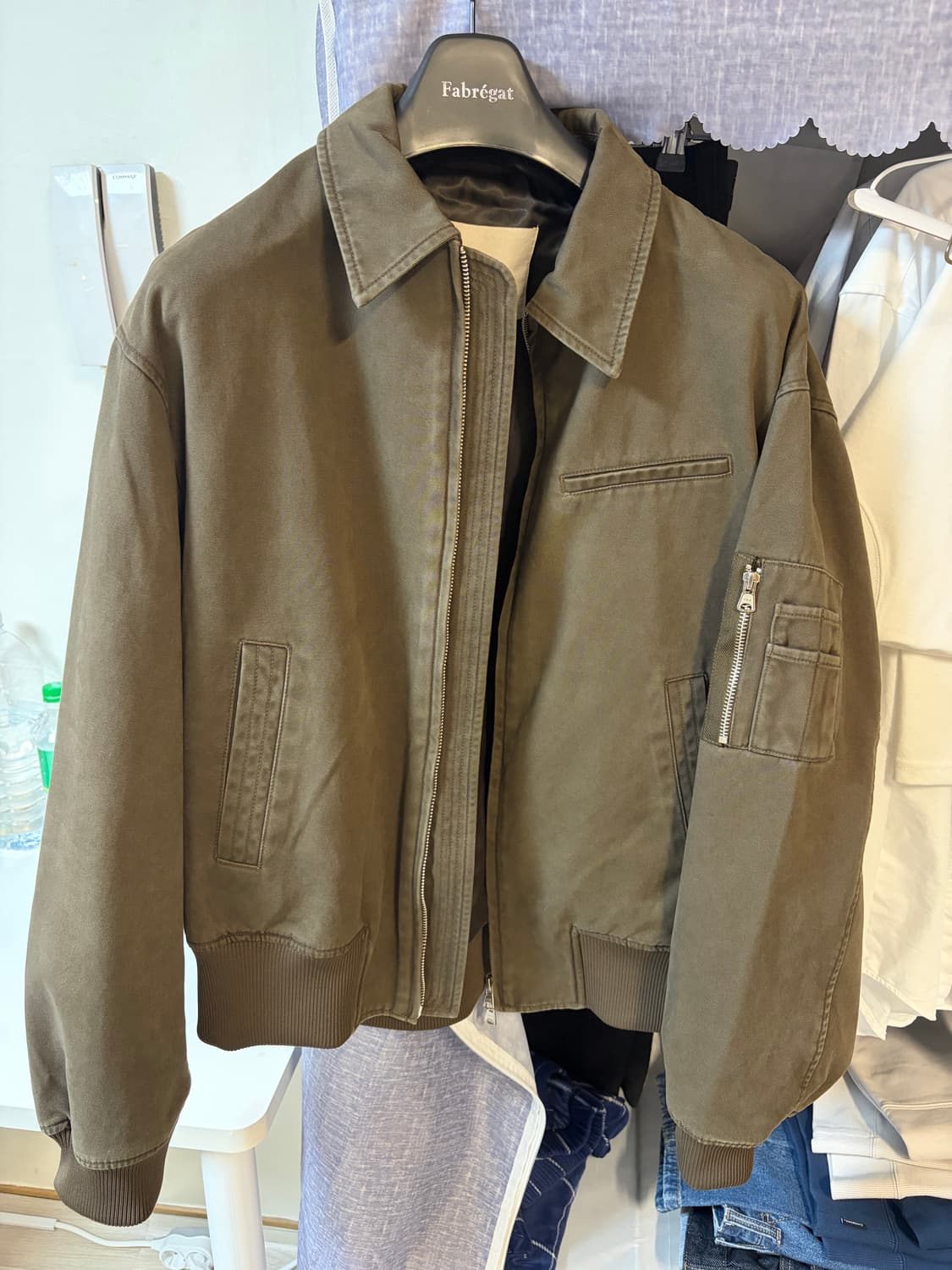 파브레가 카치온 워시드 MA-1 자켓 (다크 브라운) 2size 상품이미지3