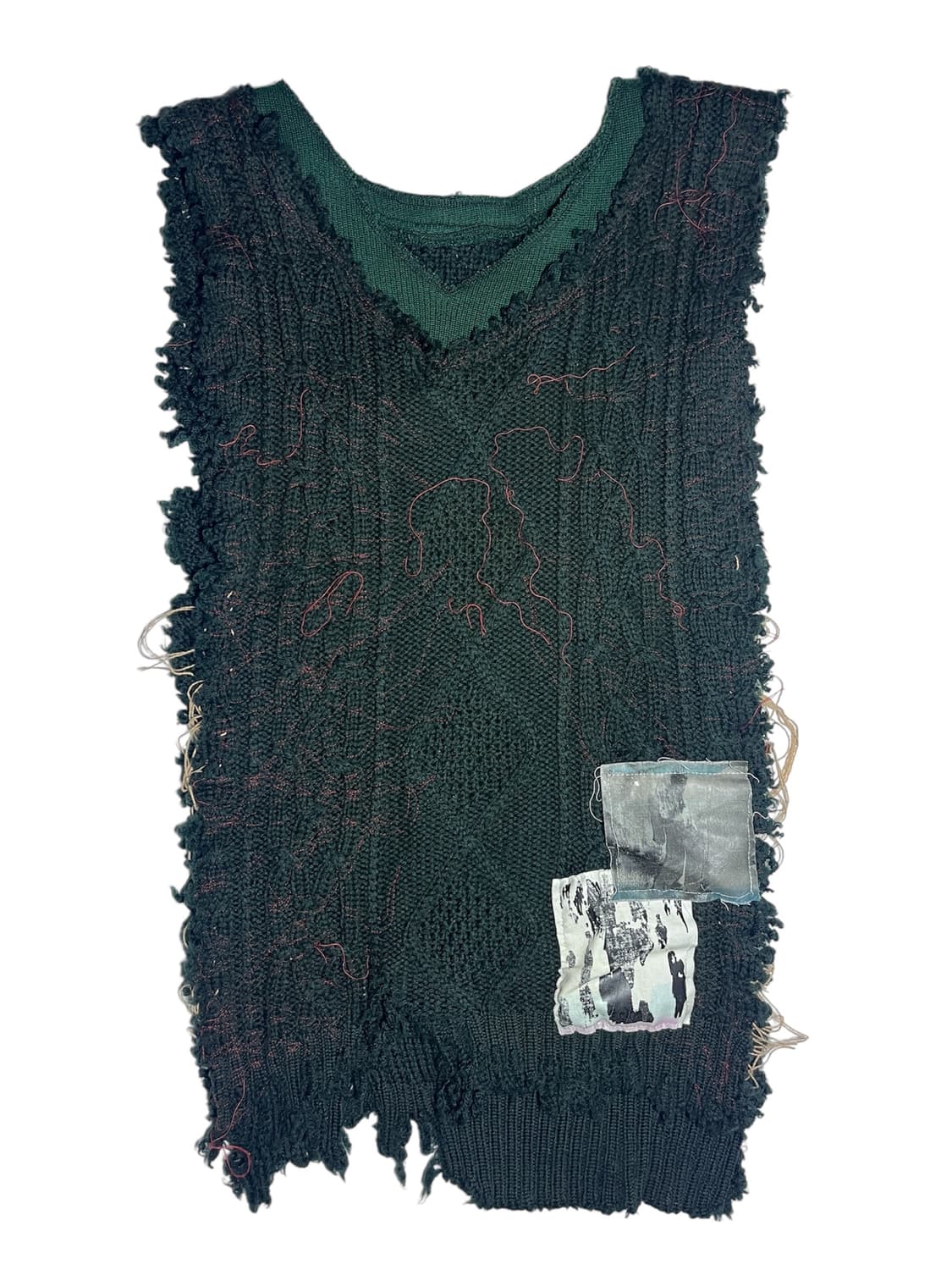 [OS] 빈티지 아카이브 바디 스트럭쳐 컷 아웃 니트 베스트 상품이미지1