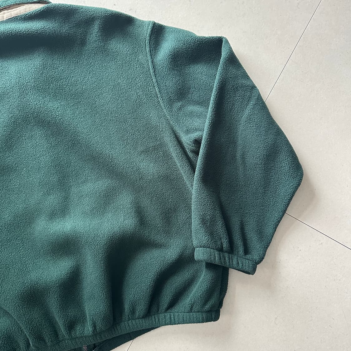 90s 폴로 랄프로렌 플리스 그린 블루종 헤링턴 집업 자켓 XL 상품이미지7