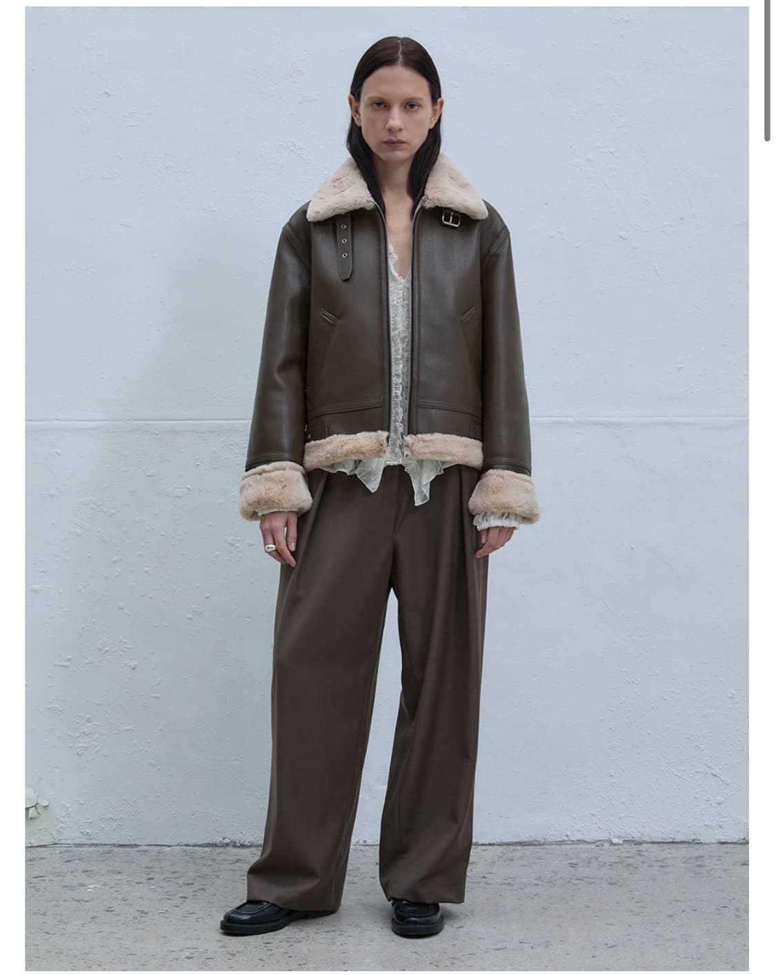 앤드로스 시어링자켓 퍼자켓 카키브라운 상품이미지1