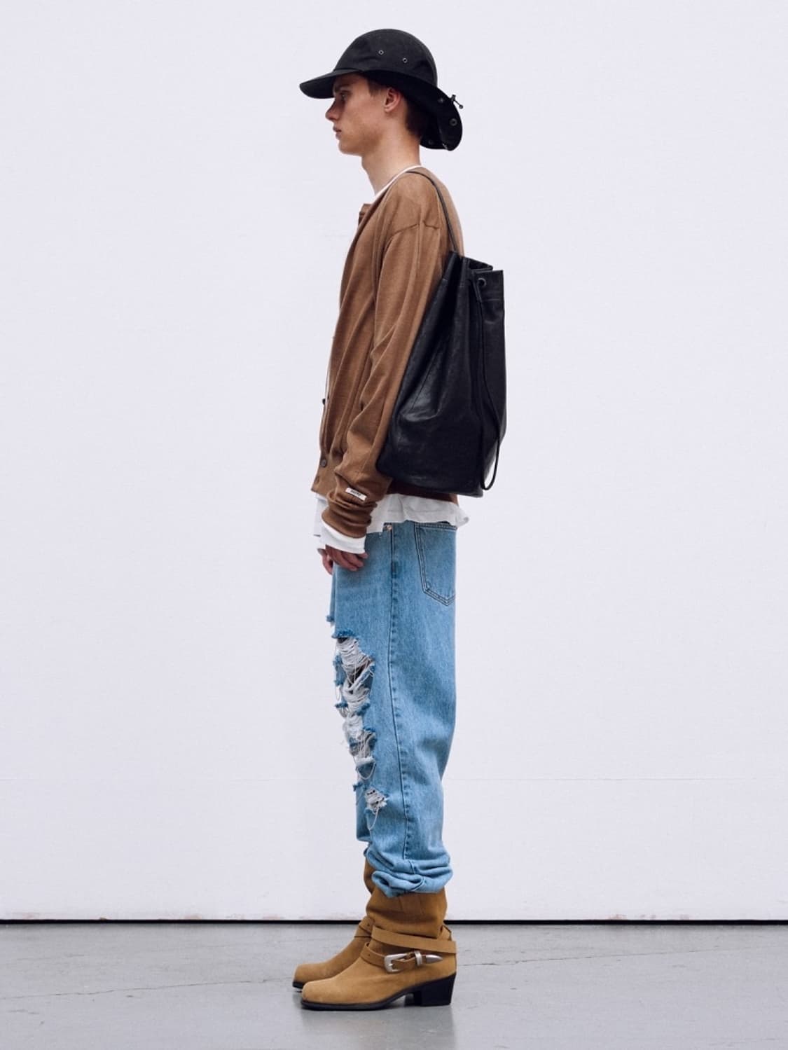 [새상품] 렉토 자카드 패치 시어 가디건 상품이미지3