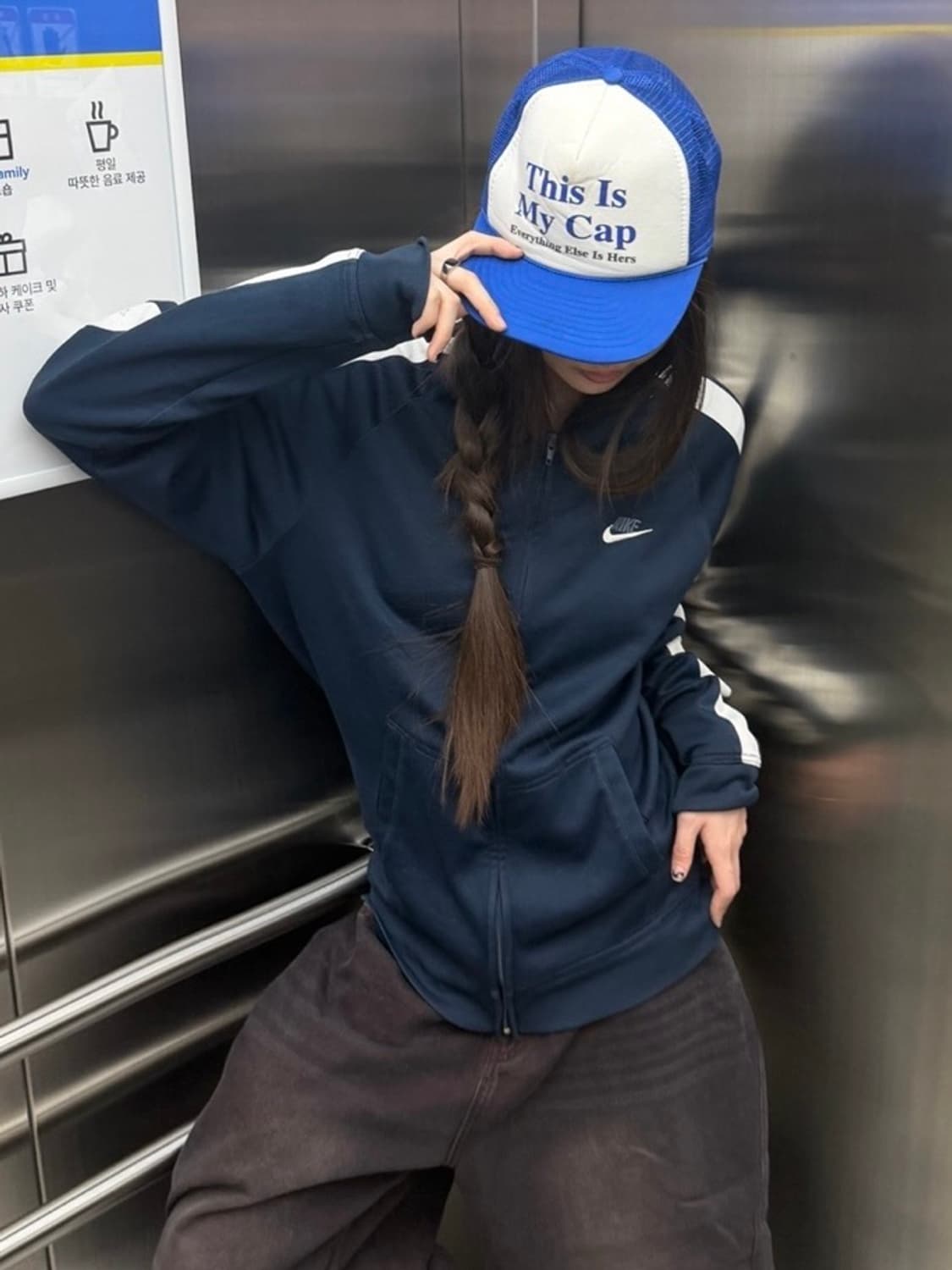 90s NIKE 올드스쿨 네이비 사이드라인 져지 트랙탑 상품이미지6