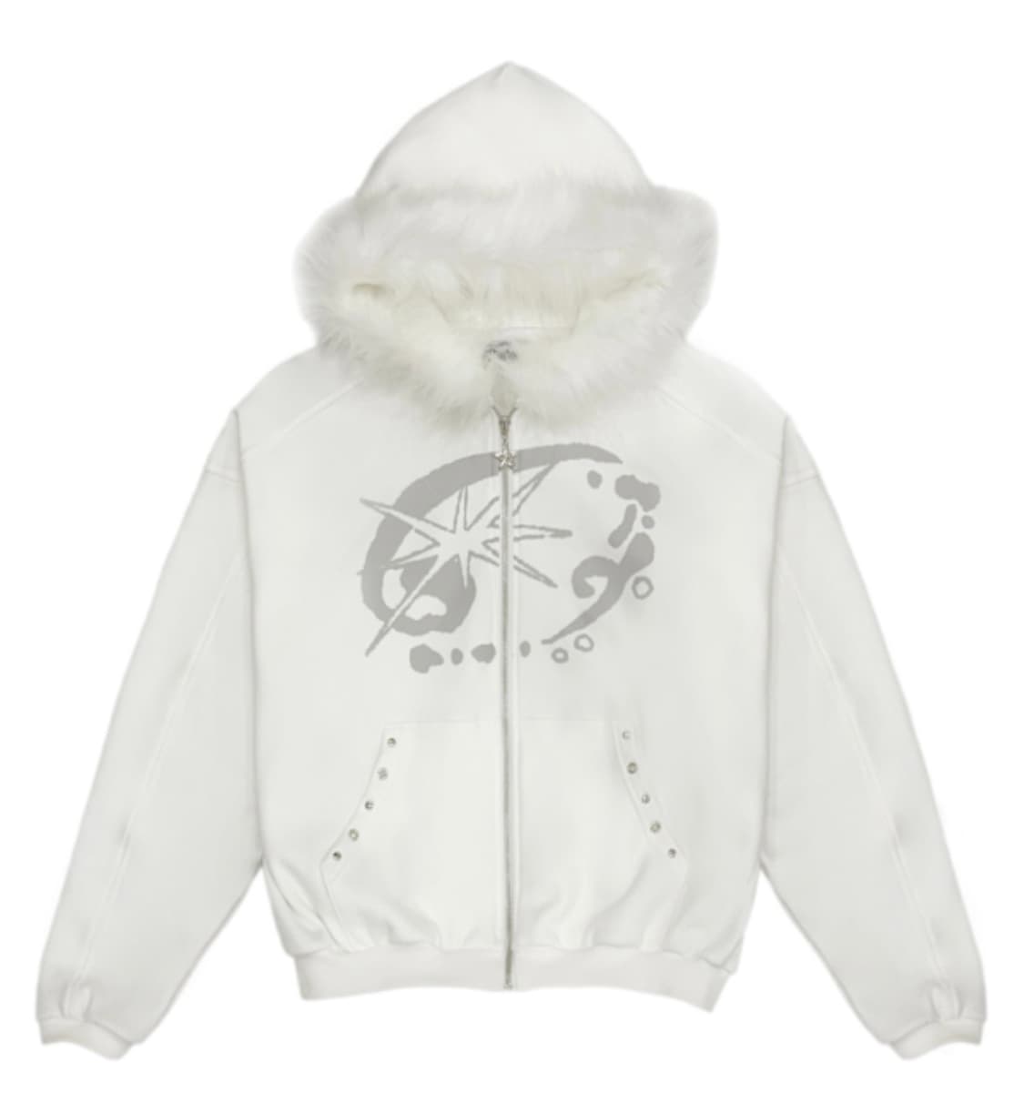 드라이로즈 FUR TRIMMED HOOD ZIPUP (WH) 상품이미지1