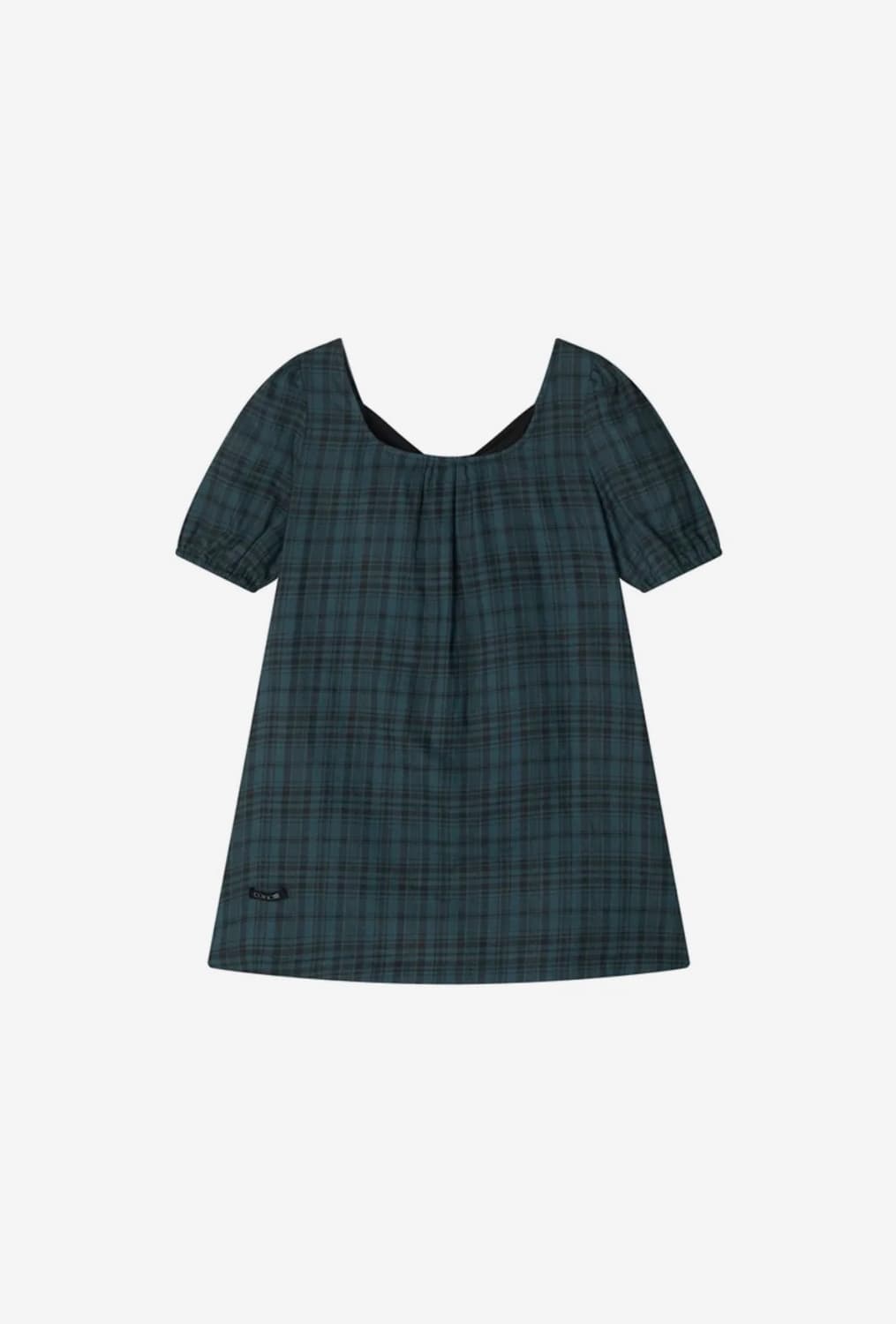 콜로신스 Black Tie Blouse Teal Check 상품이미지2