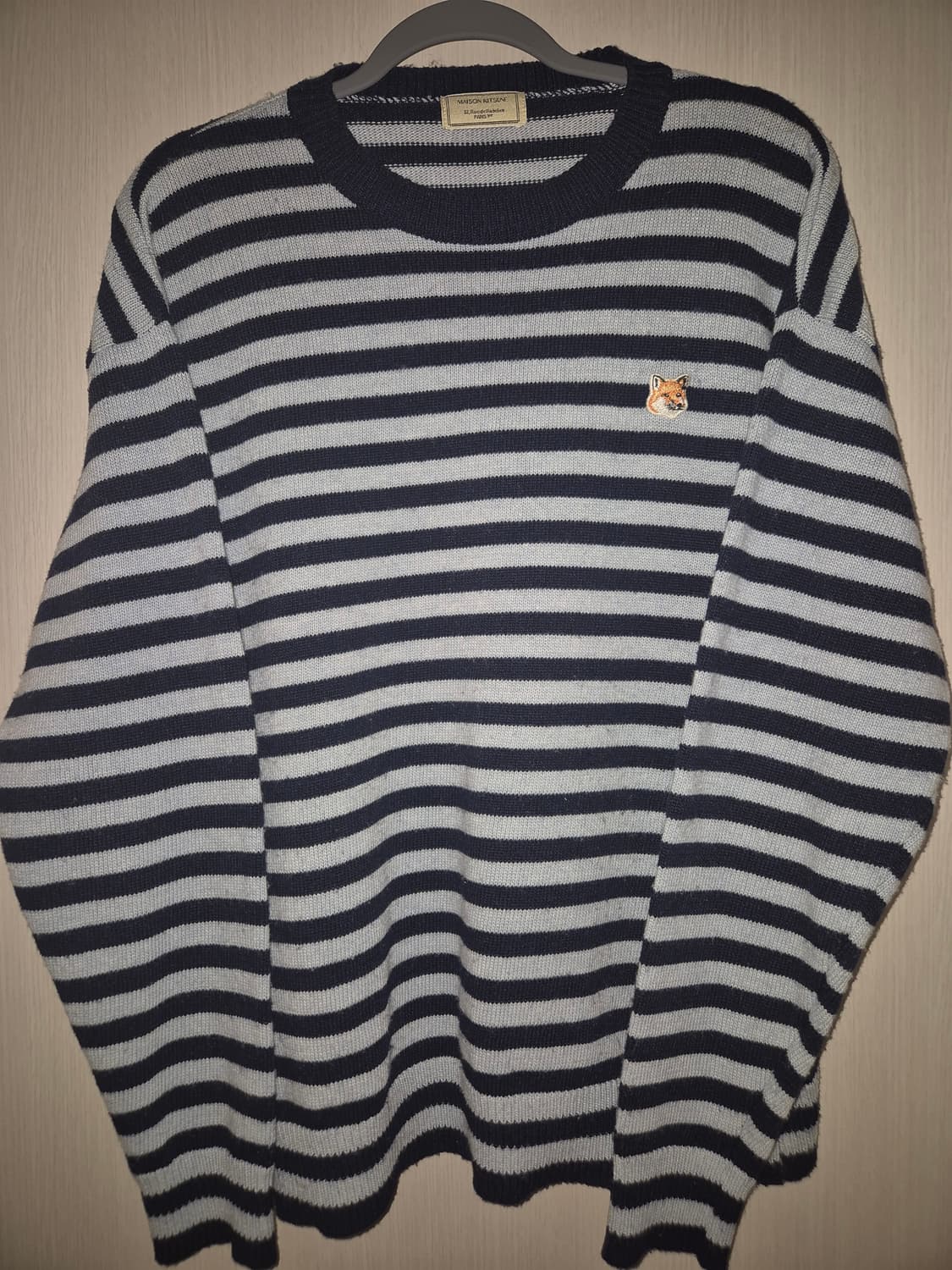메종키츠네 네이비소라 스트라이프 단가라 니트 상품이미지5