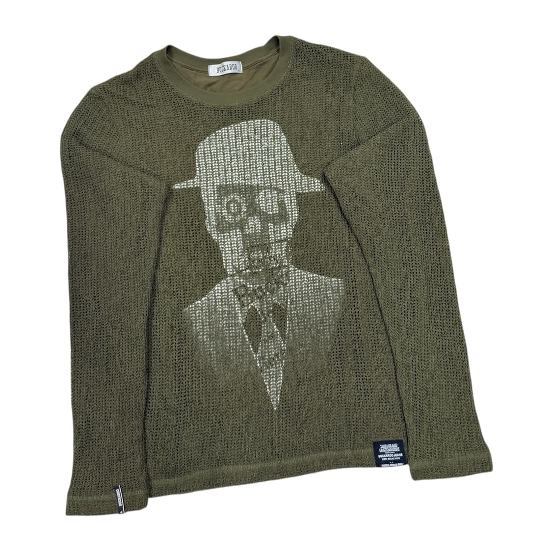 버커루 빈티지 Y2K 그물 펑크 롱슬리브 맨투맨 카키 XL 상품이미지2