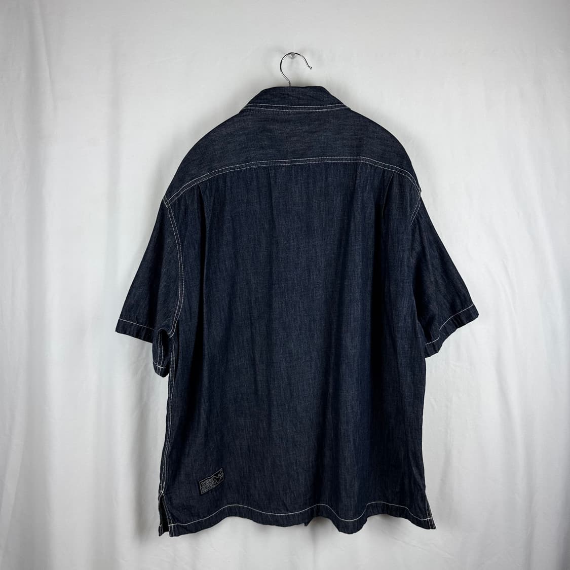 (M) 와릿이즌 셔츠 엔젤 자수 데님 투포켓 반팔셔츠 상품이미지5