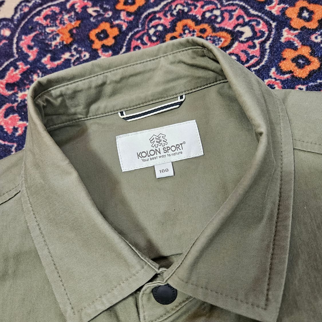 코오롱 21AW 카키 고프코어 버튼 셔츠 자켓 L 상품이미지8