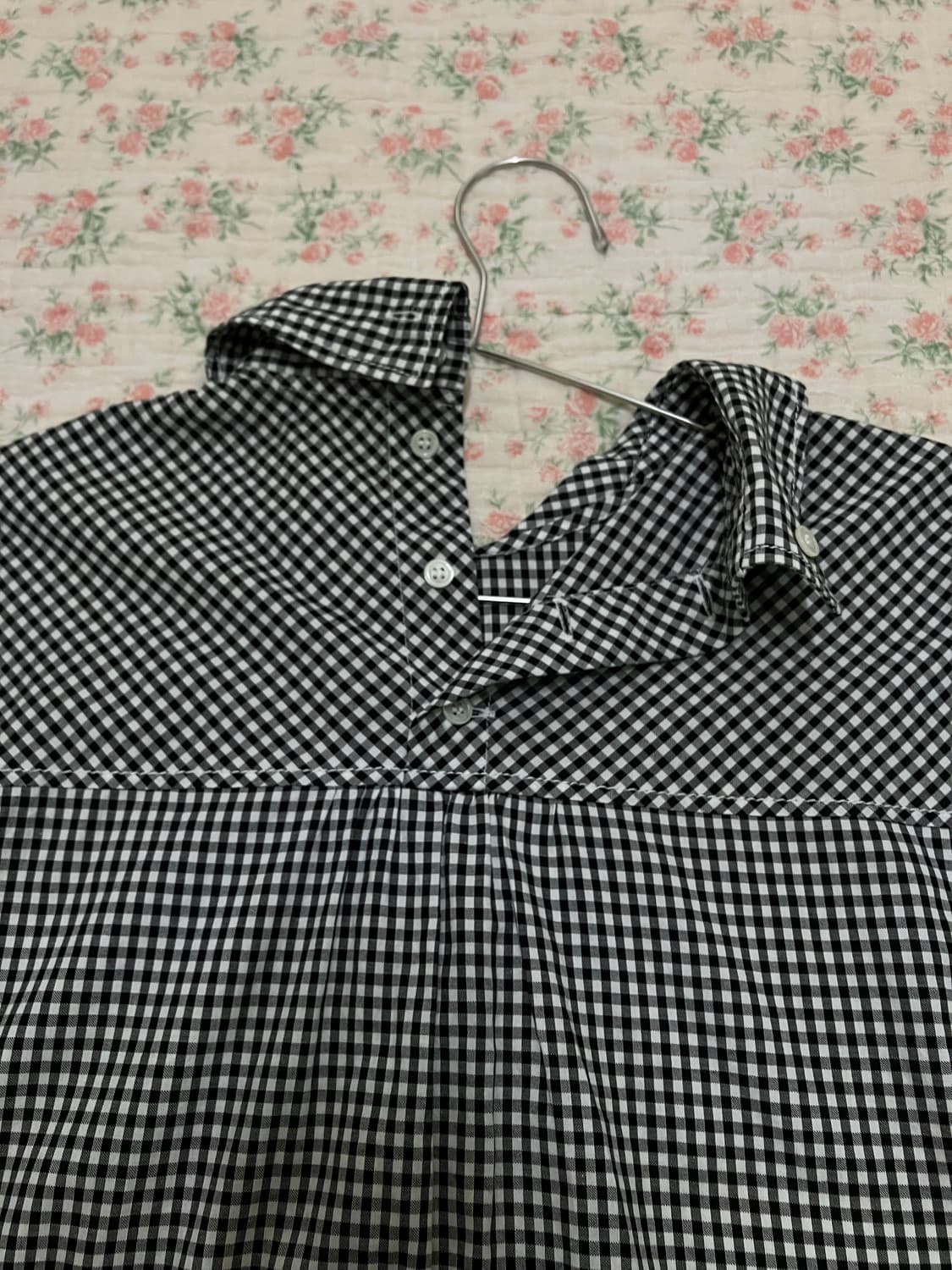 빈티지 모리 체크 둥근 넥 블라우스 1071 모리걸 y2k 스트릿 갸루  상품이미지6