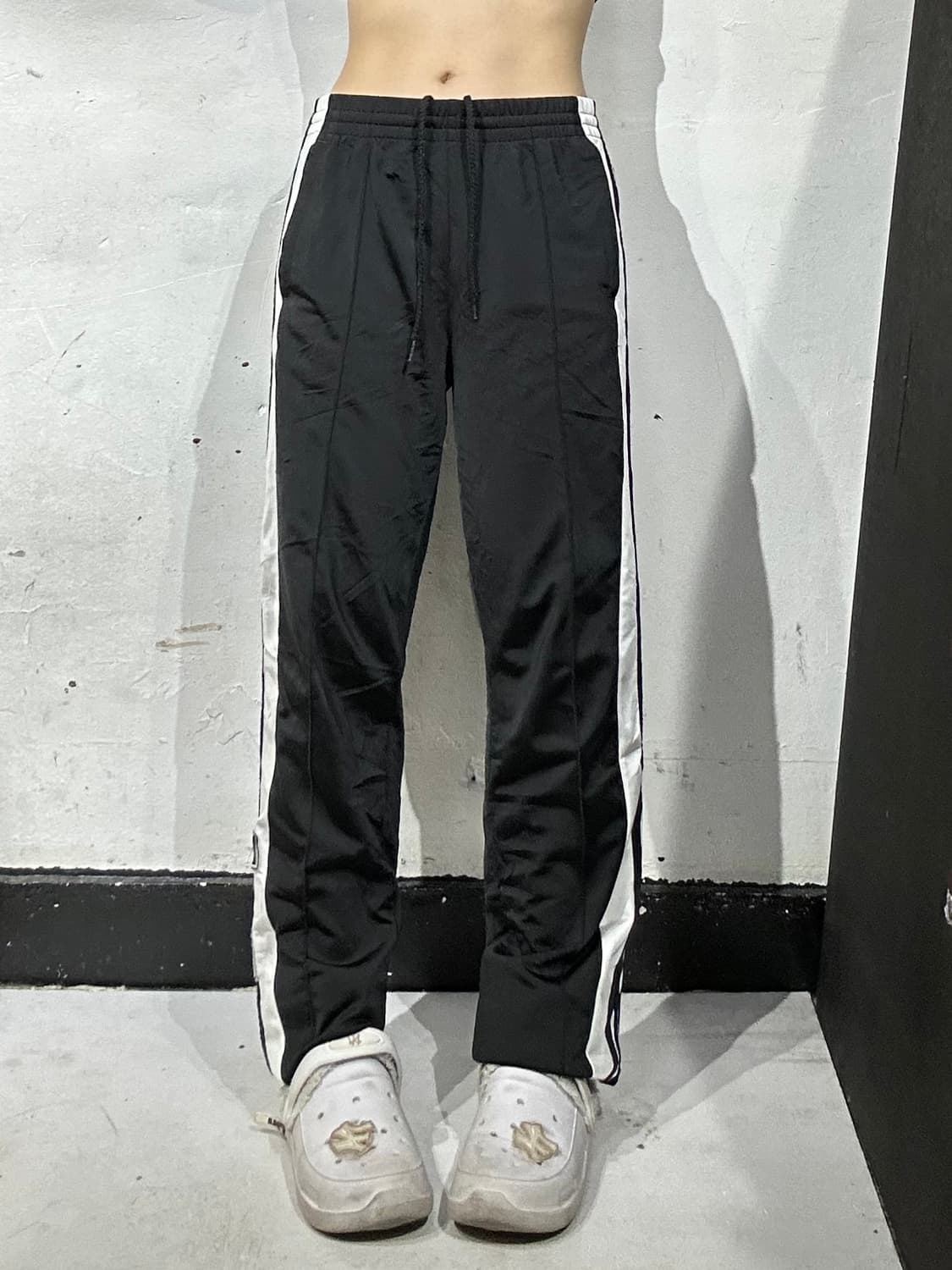 아디다스 블랙 사이드 버튼 트레이닝 팬츠 스냅 단추 추리닝 바지 S 상품이미지2