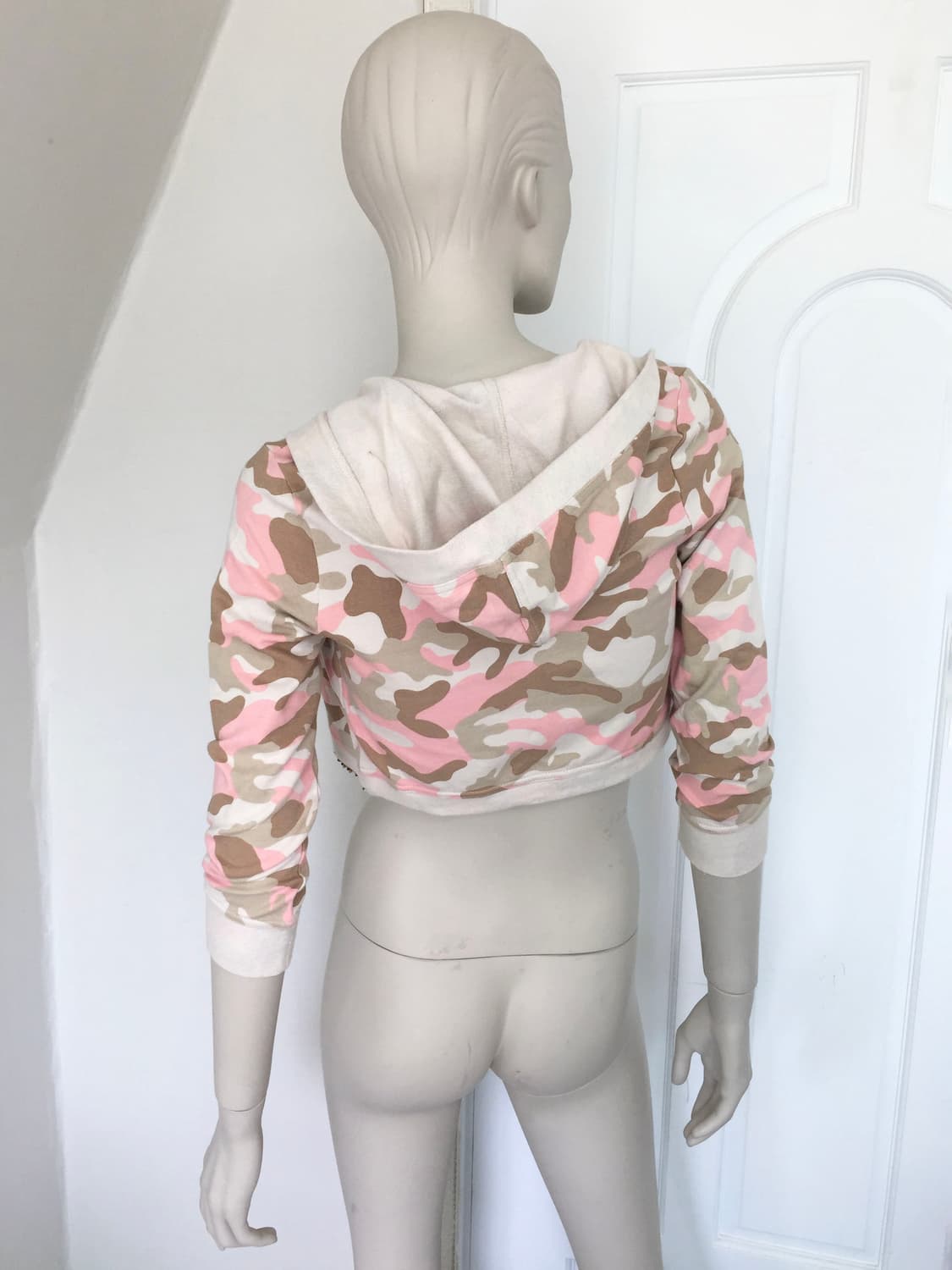 Camouflage Beaded Hoodie Bolero Pink 상품이미지5