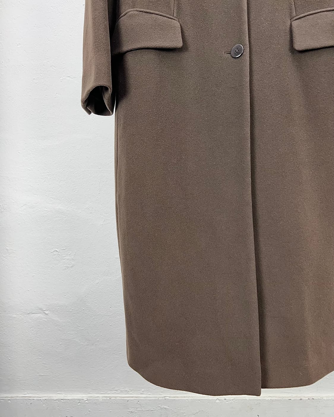 아르마니 꼴레지오니 다크 브라운 테일러드 울 롱 코트 상품이미지4