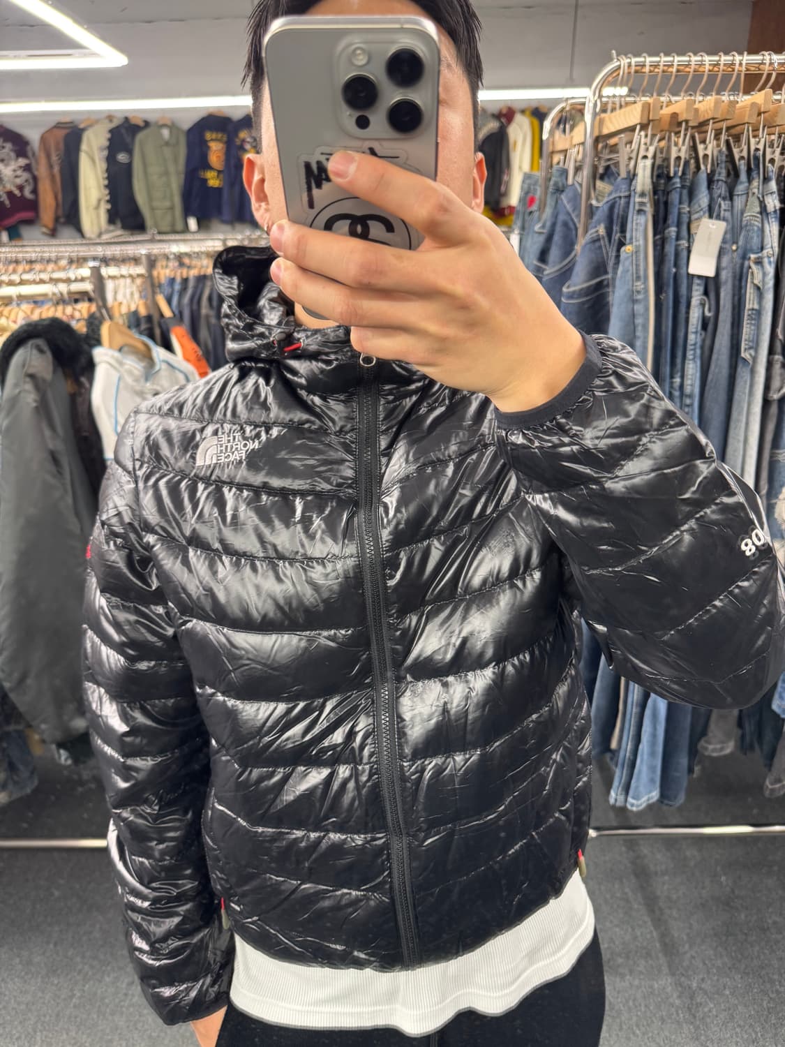 XL)노스페이스 써밋 구스다운 유광 후드경량패딩 상품이미지1