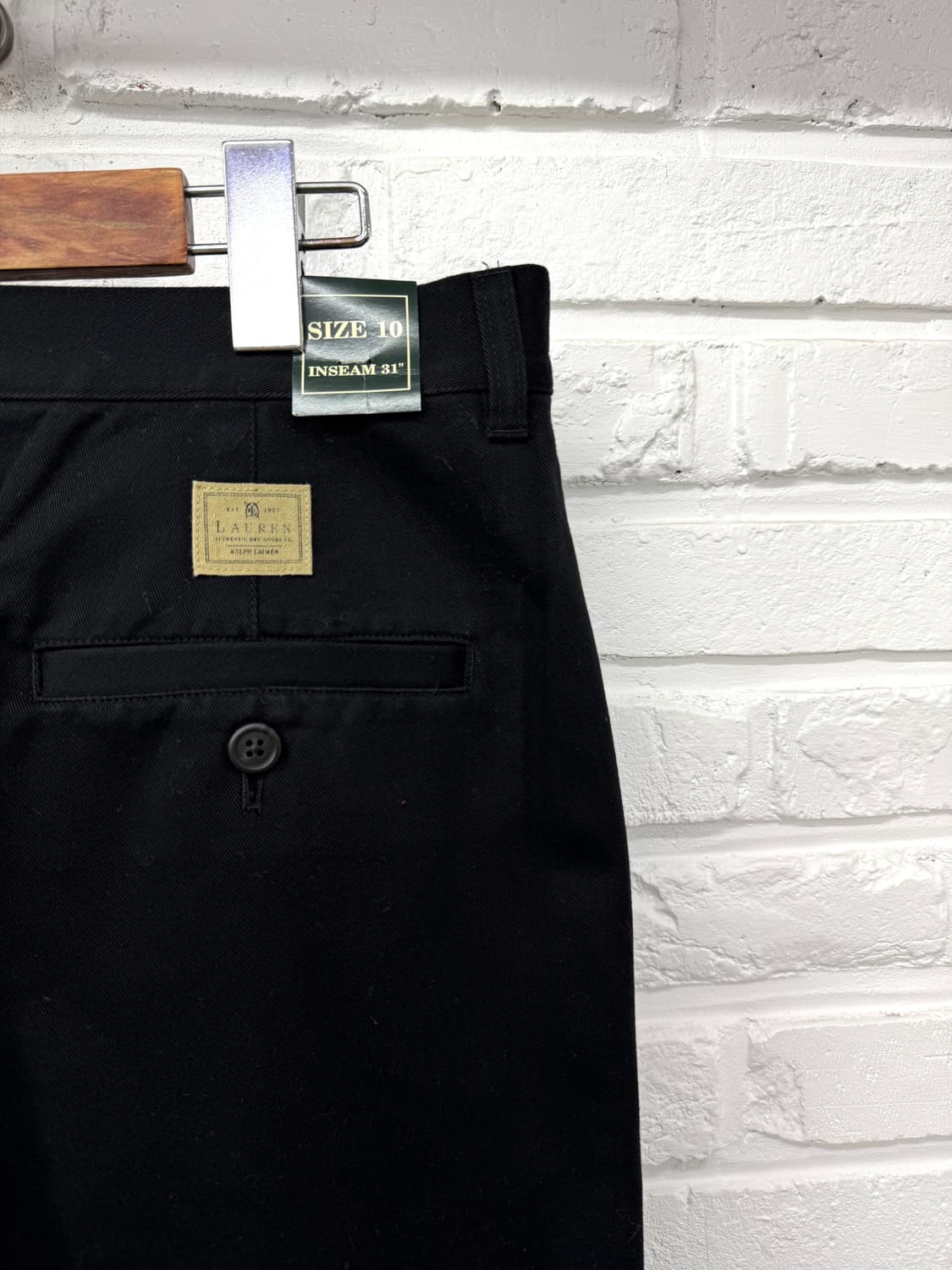 로렌 랄프로렌 블랙 코튼 핀턱 슬랙스 상품이미지5