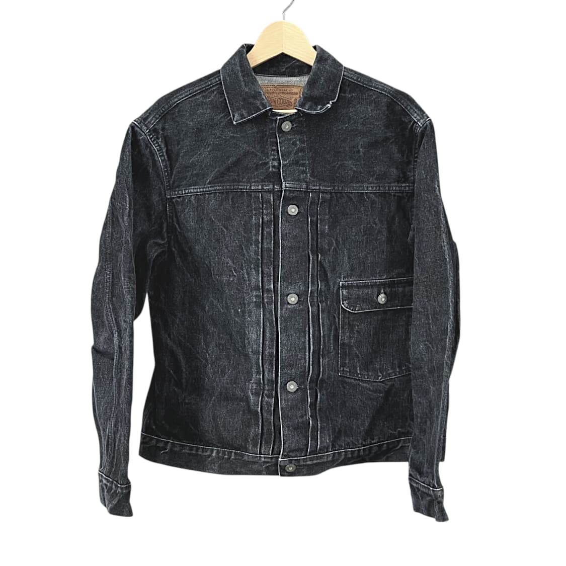 본쿠라 9주년 1타입 g쟌 데님 자켓 블랙 워시드 가공 상품이미지1