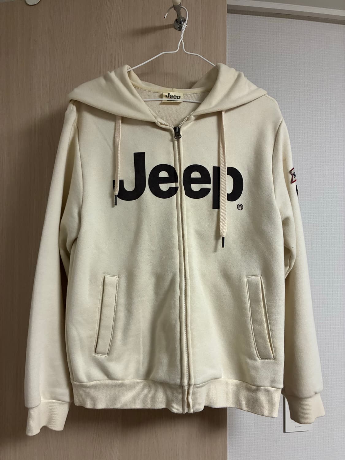 Jeep 빅로고 후드집업 아이보리 상품이미지1