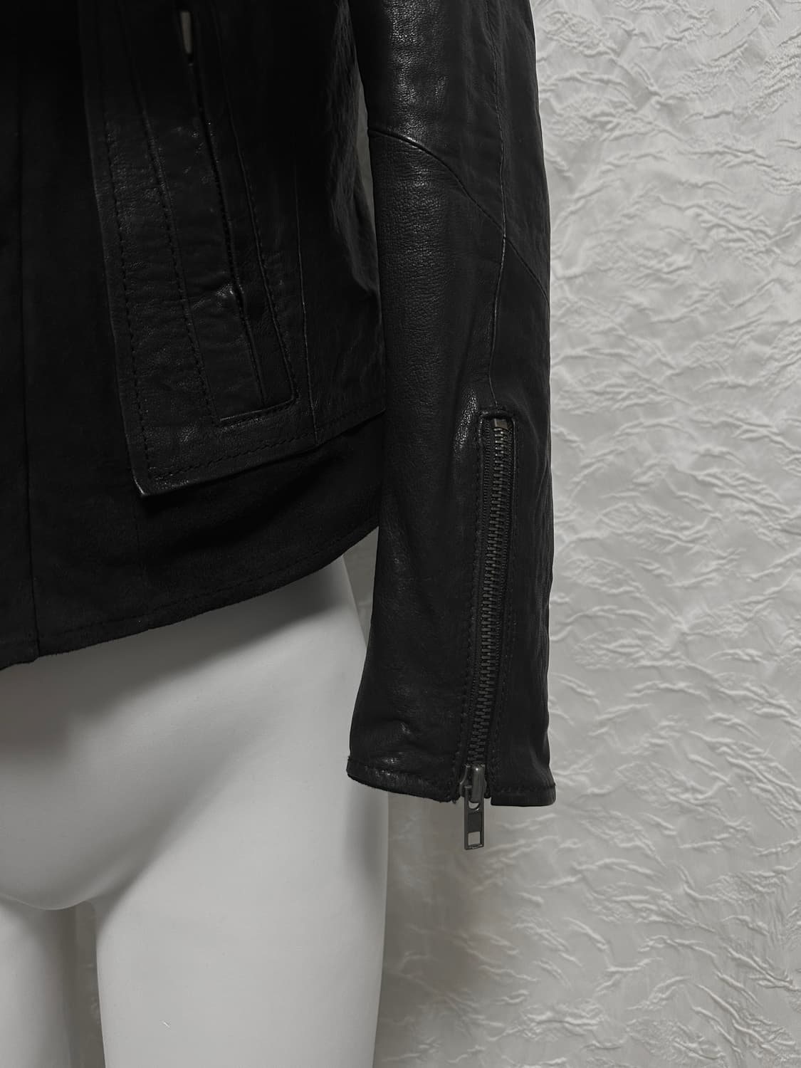 빈티지 3-way 더블 지퍼 쉽스킨 양가죽 레더 자켓 상품이미지9