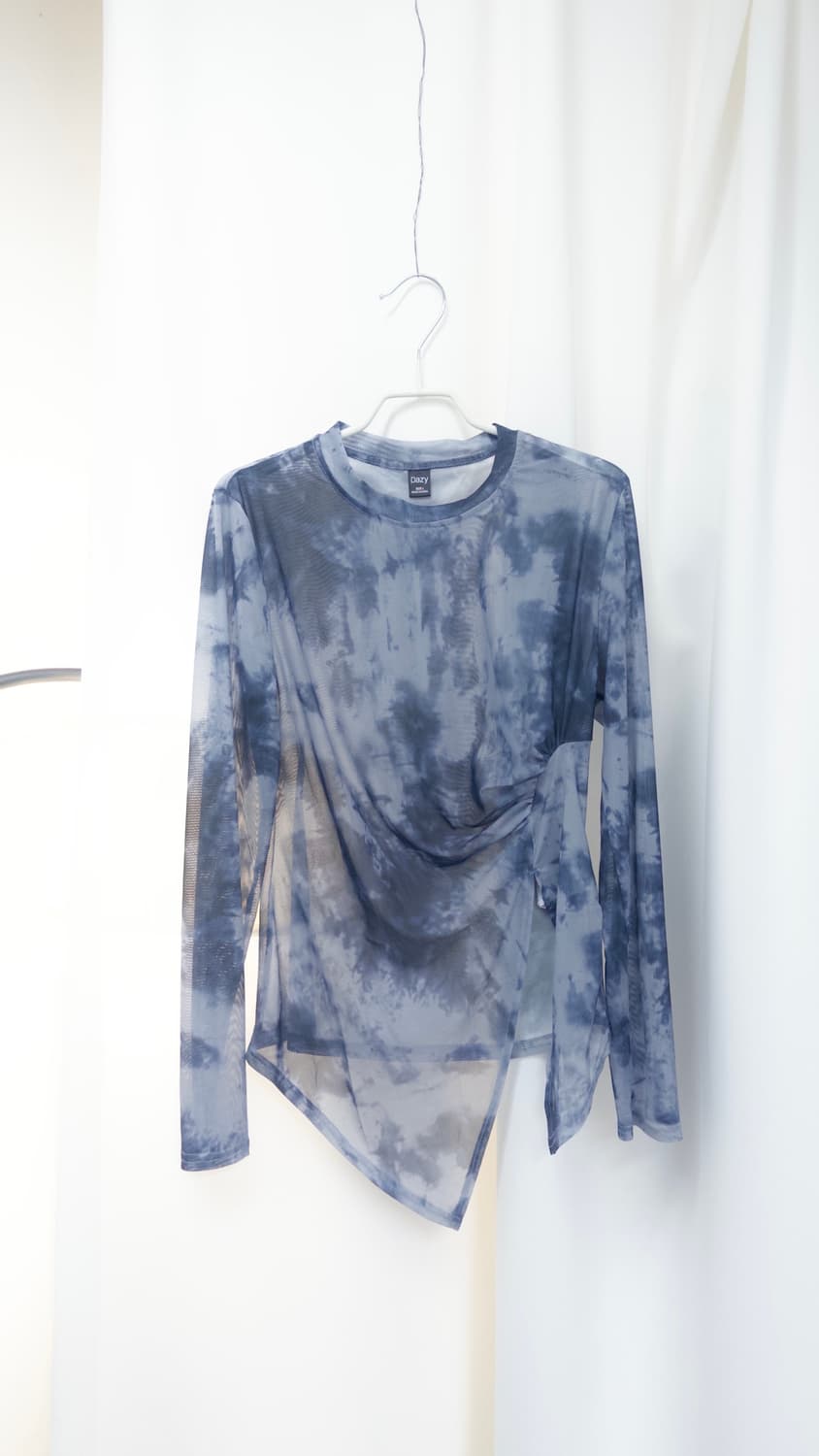 tie-dye draped slit mesh top 상품이미지4