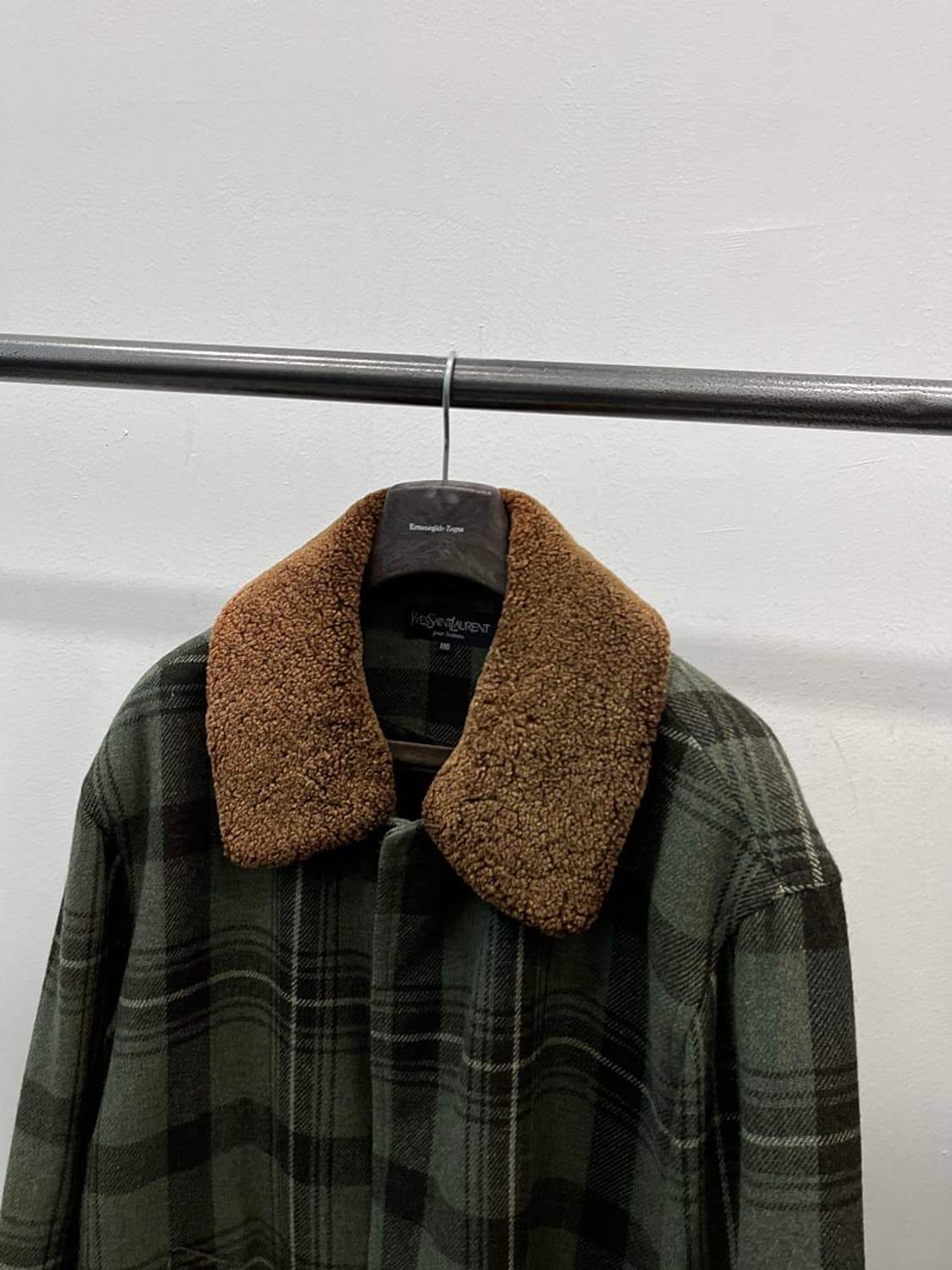 110) 입생로랑 시어링 체크 울코트  상품이미지2