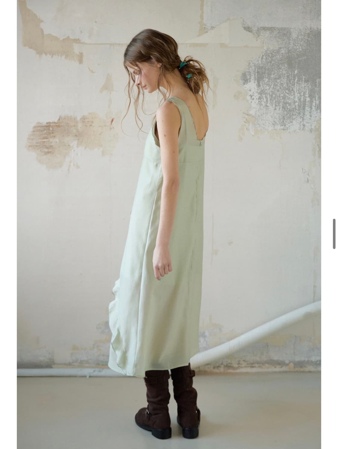 론크 / 러플 레이어드 원피스 민트 새상품 상품이미지5