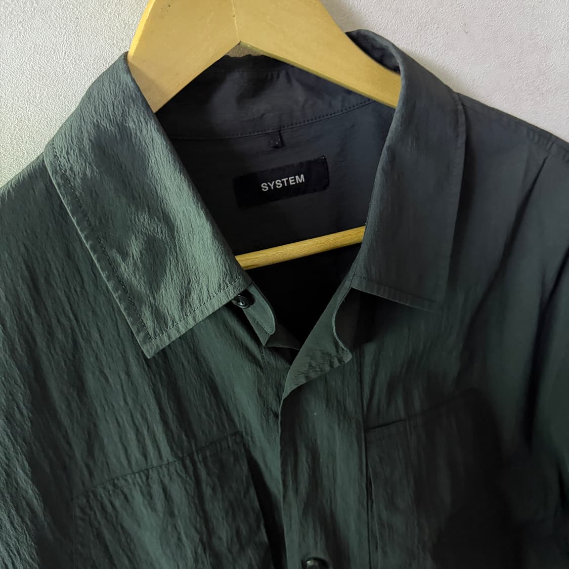 시스템옴므 남성 포켓 나일론 반팔셔츠 오버핏 100  상품이미지4