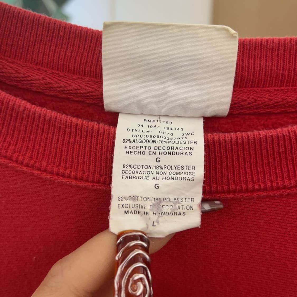 챔피온 올드스쿨 레트로 빈티지 비비드 레드 맨투맨 L C09426 상품이미지6