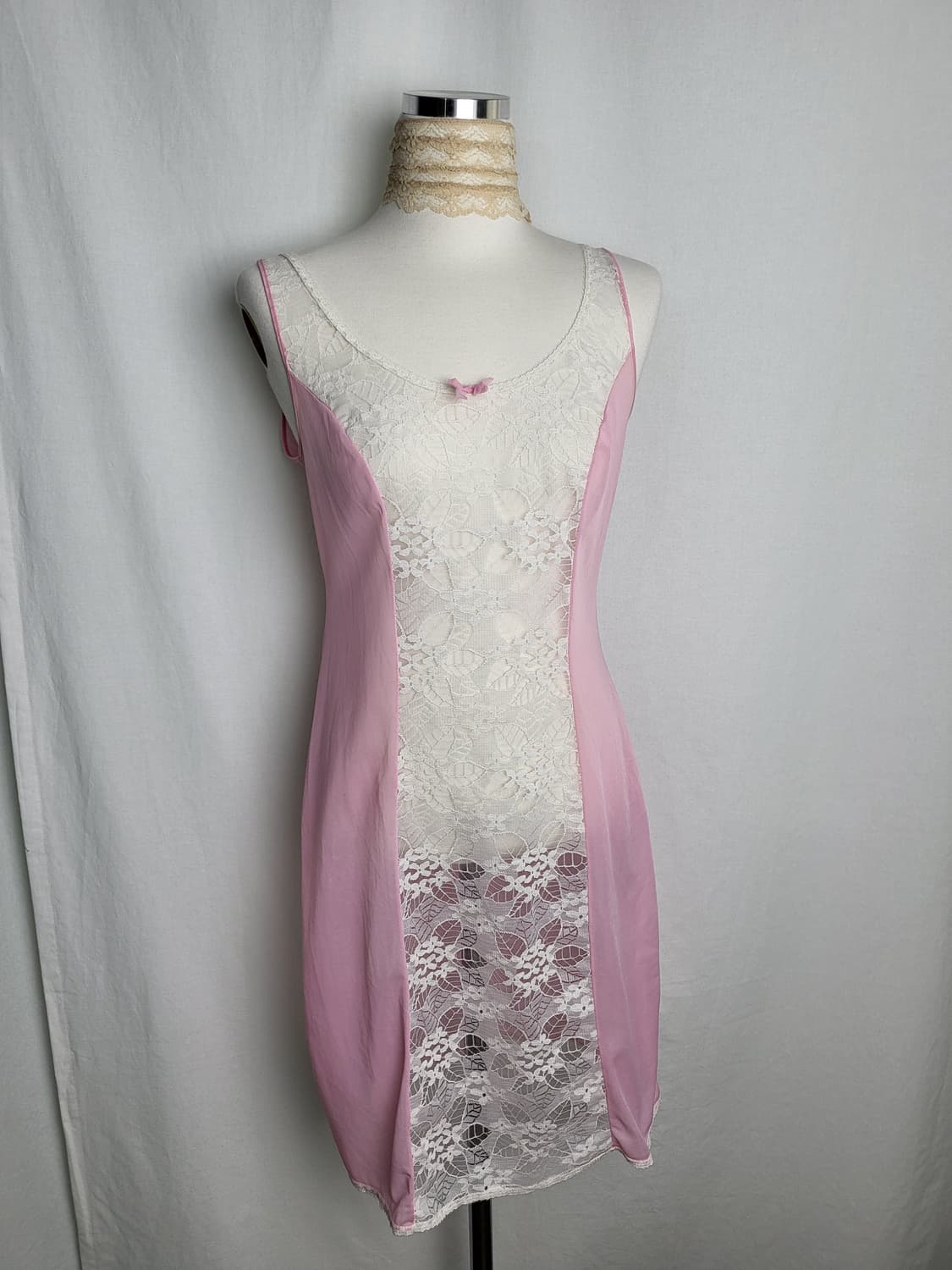 빈티지 더스티 핑크 슬립 원피스 상품이미지4