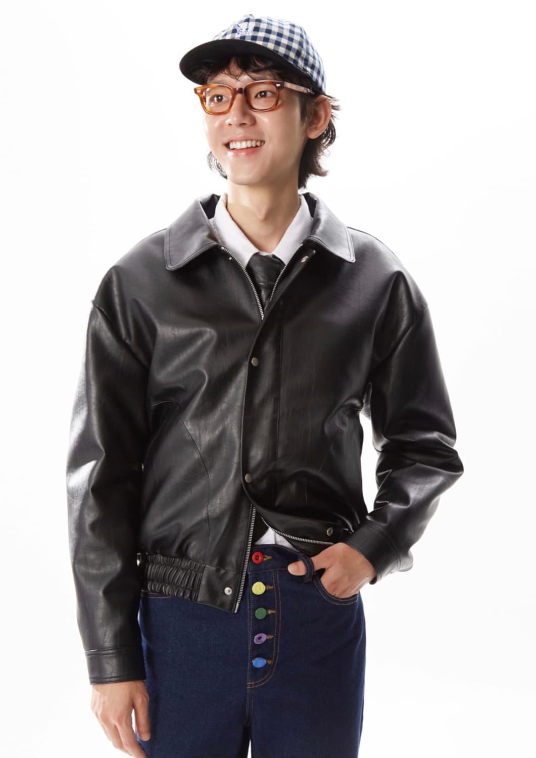 CORSET-SEAMED FAUX LEATHER JUMPER 상품이미지1