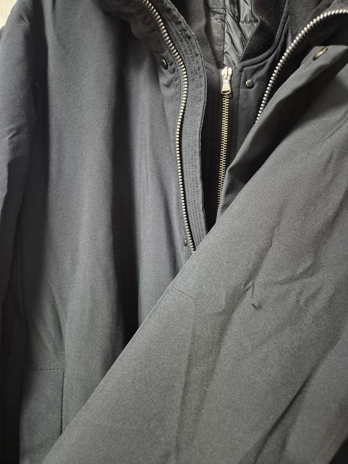 (정품) 솔리드옴므 구스다운 롱패딩 후드점퍼 50 이중집업 상품이미지9