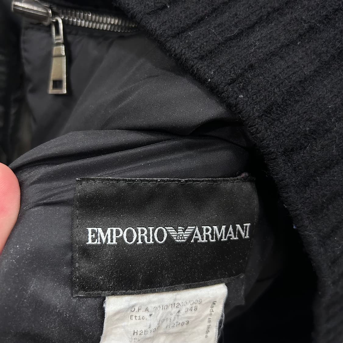 엠페리오 아르마니 패치 퀼팅 누빔 양가죽 봄버자켓 상품이미지3