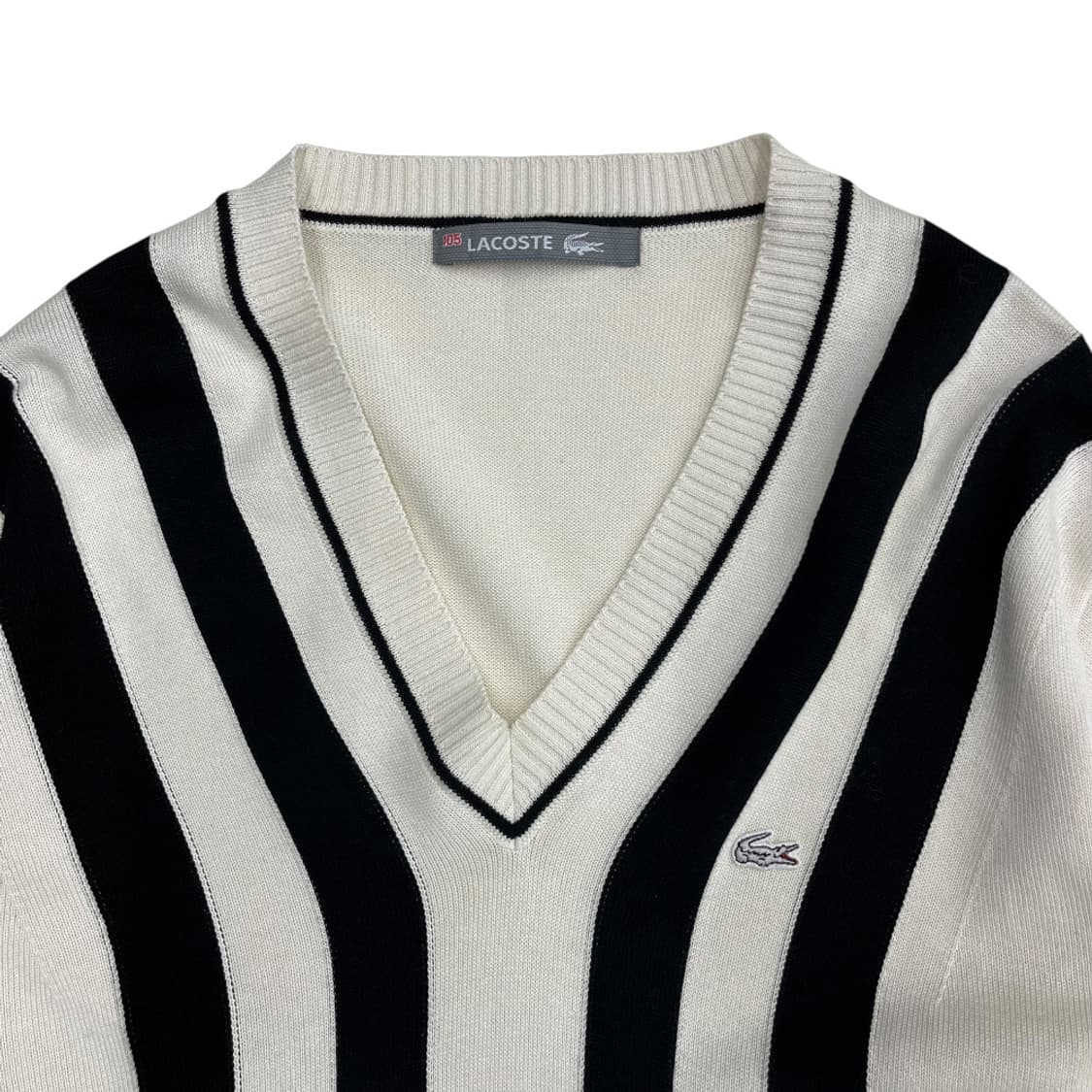 라코스테 네이비배색 아이보리 브이니트 105 상품이미지4