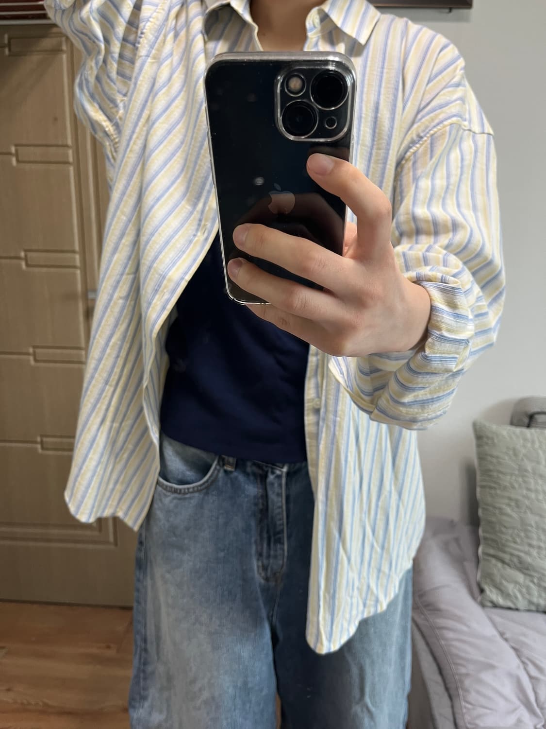 레몬소다 스트라이프 오버셔츠 상품이미지2