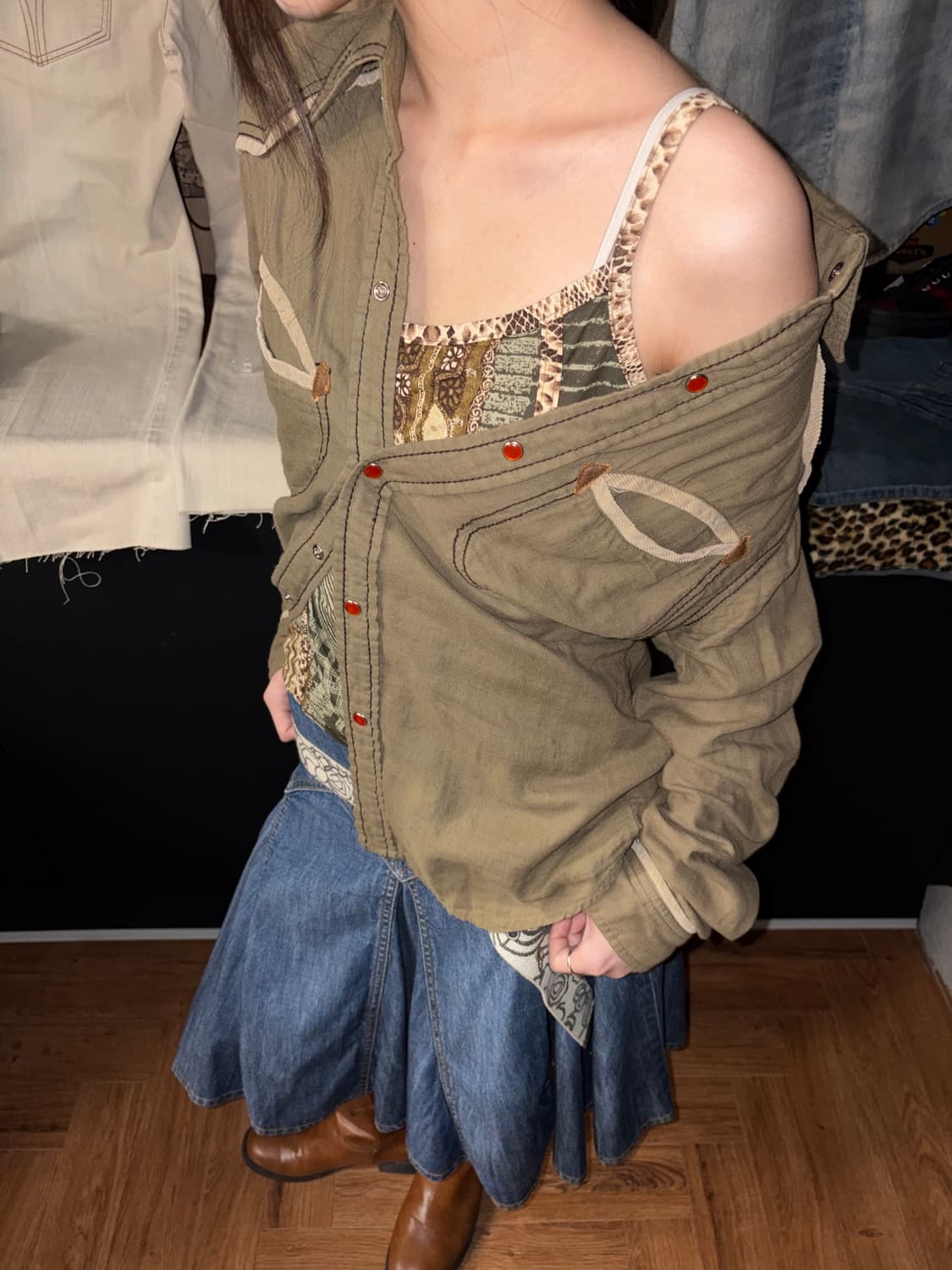 빈티지 디테일 웨스턴 셔츠 상품이미지2