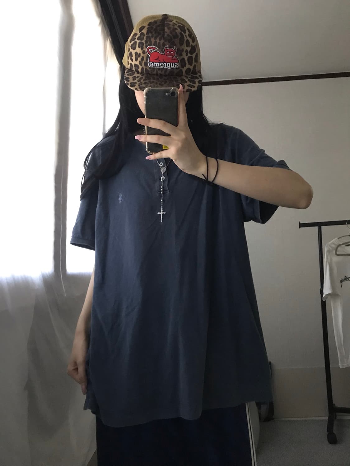 폴로 네이비 버튼 반팔티셔츠 상품이미지3