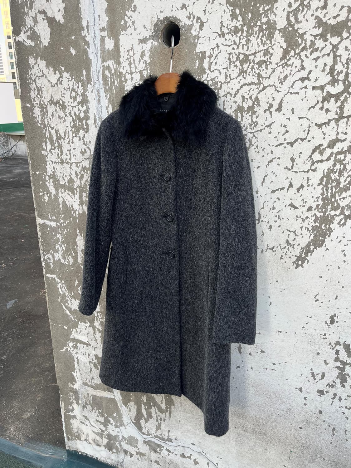 Vintage (maede in japan)  퍼 알파카 혼방 코트  상품이미지1