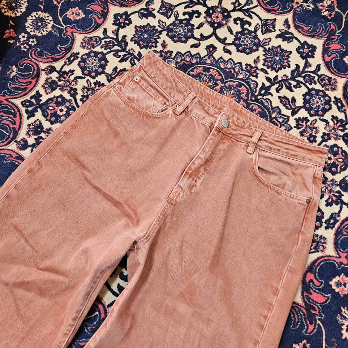 아웃스탠딩 피그먼트 워시드 레귤러핏 데님팬츠 34 size 상품이미지4