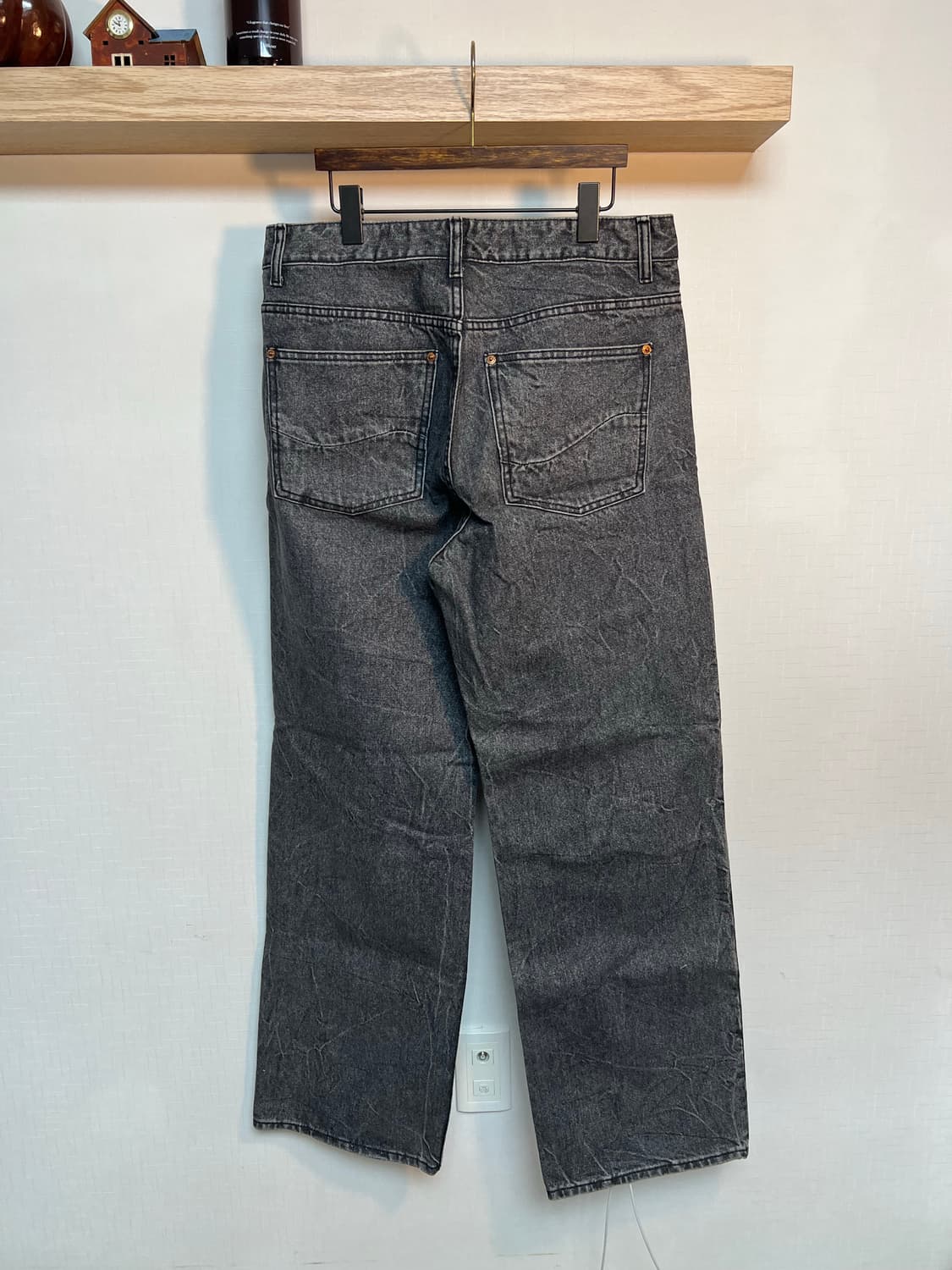 블랙 와이드 데님 상품이미지2