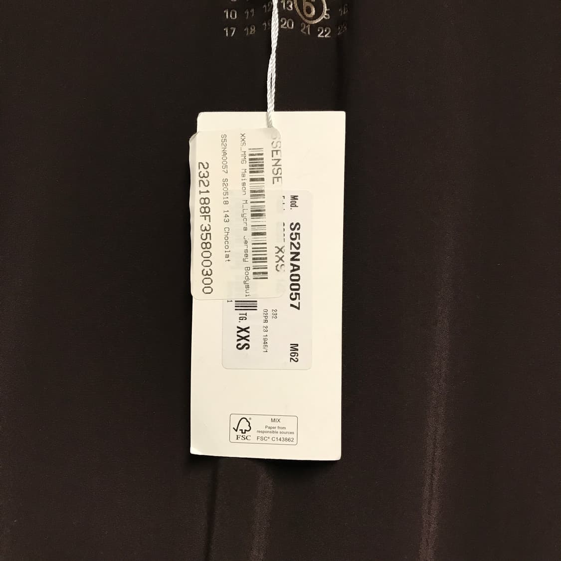 MM6 브라운 롱 슬리브 바디수트 XXS(W) 상품이미지6