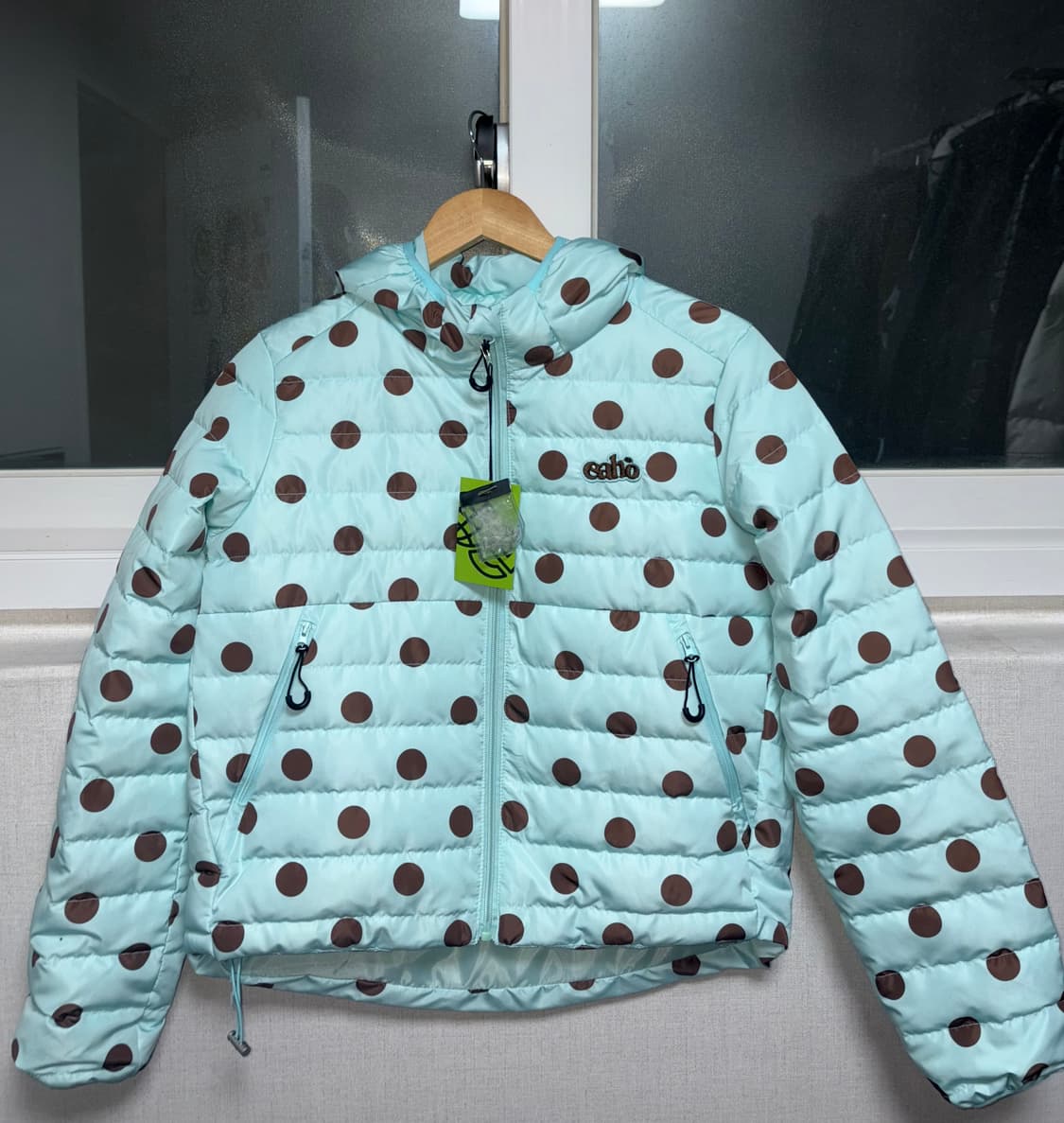 Blue Polka Dot Light Down Jacket 상품이미지2