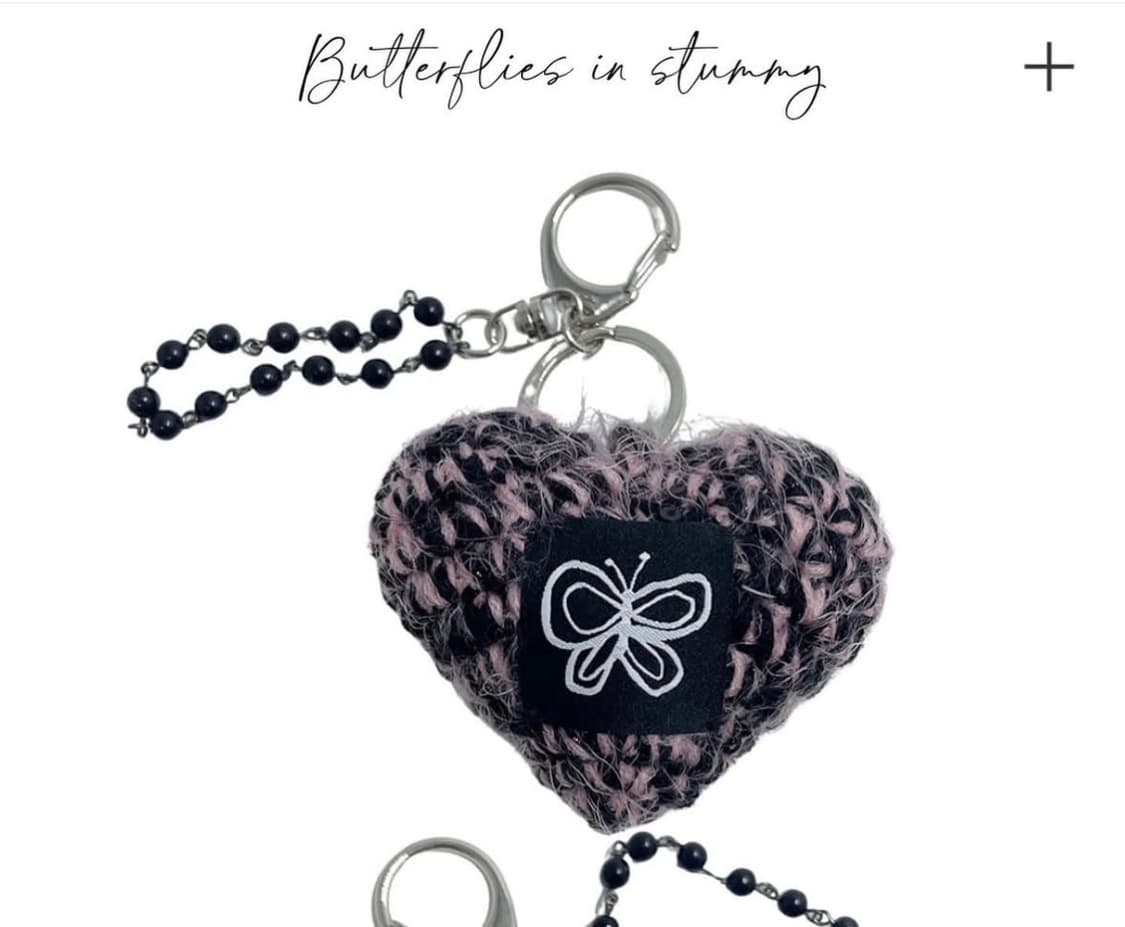 버터플라이인스터미 빈티지하트 키링. 열쇠고리 상품이미지1