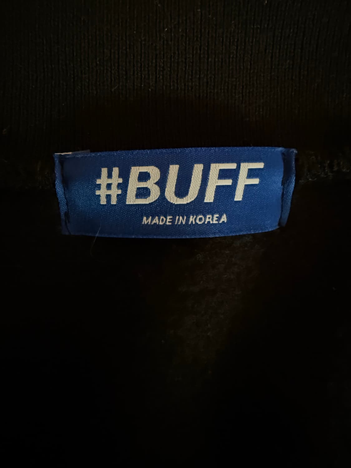 BUFF 블랙 화이트 배색 바시티 집업 자켓 상품이미지3