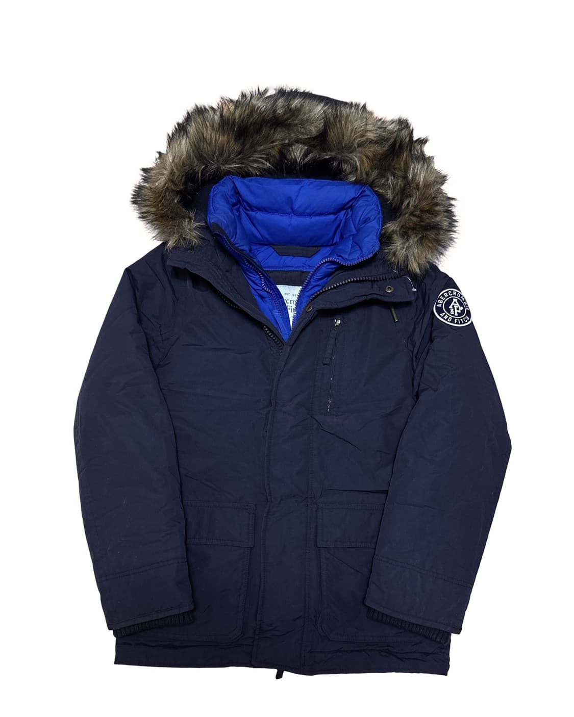 아베크롬비 후드 퍼 네이비 패딩 점퍼 상품이미지1