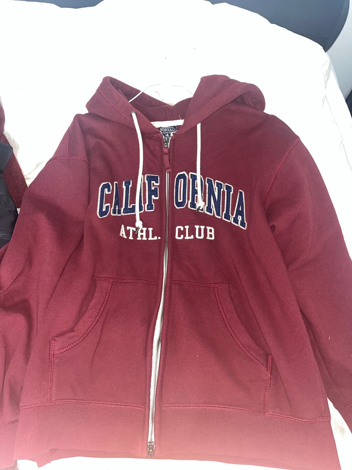 후아유 후드집업 버건디 레드 상품이미지1